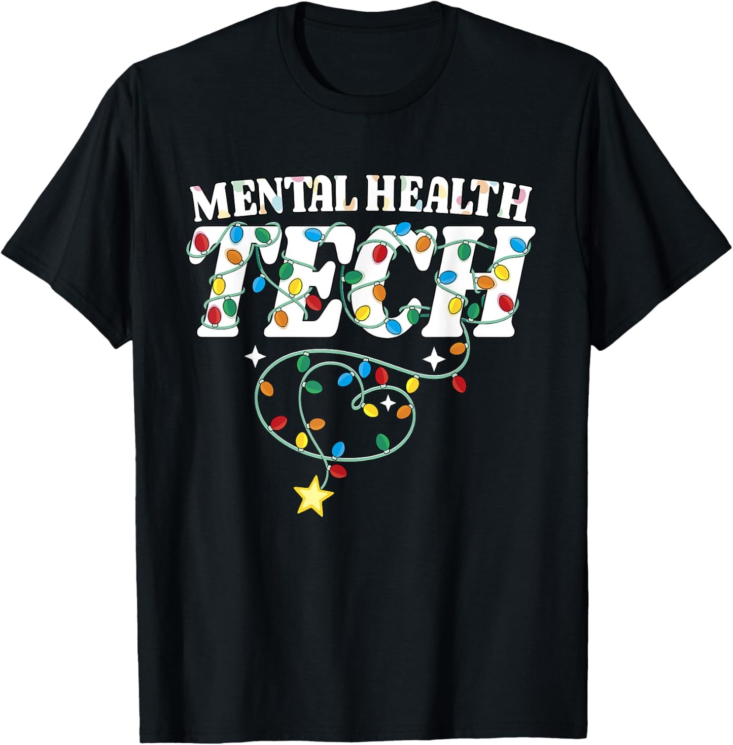 Mental Health Tech Christmas Psychiatric Technologist Squad T-Shirt - T-Shirt | Black