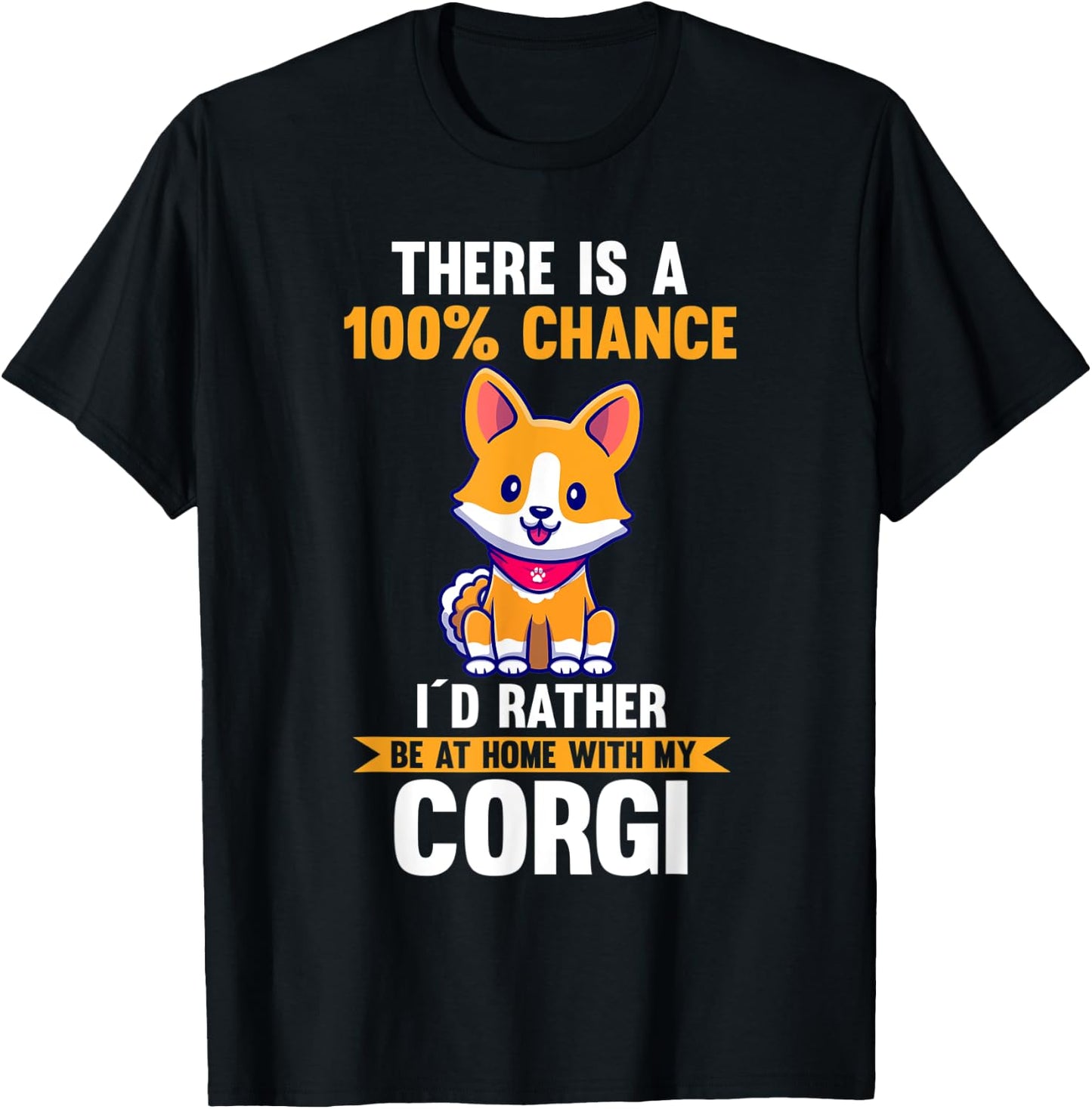 Dog Corgi T-Shirt - T-Shirt | Black