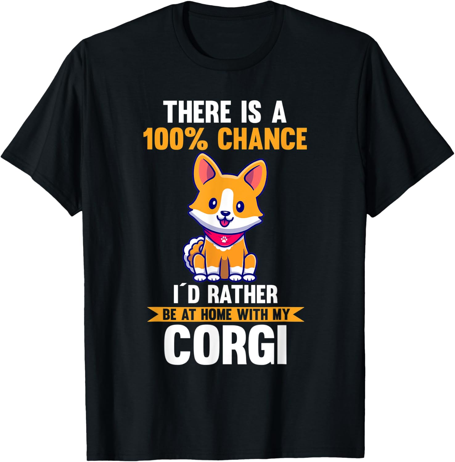 Dog Corgi T-Shirt - T-Shirt | Black