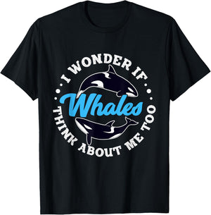 I Wonder If Whales Think About Me Too Orca T-Shirt - T-Shirt | Black