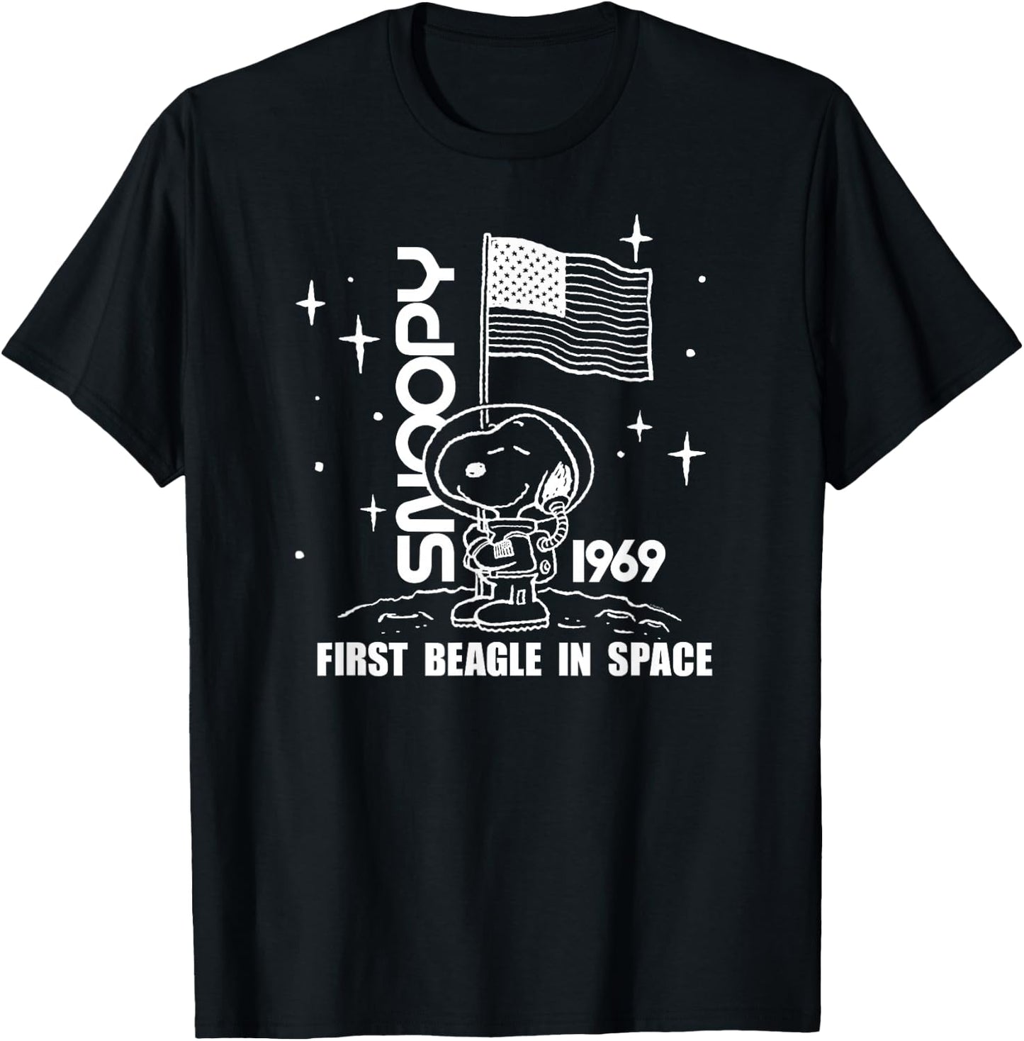 Peanuts First Beagle in Space T-Shirt - T-Shirt | Black