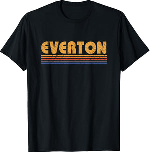Everton England Vintage 80s Style T-Shirt - T-Shirt | Black