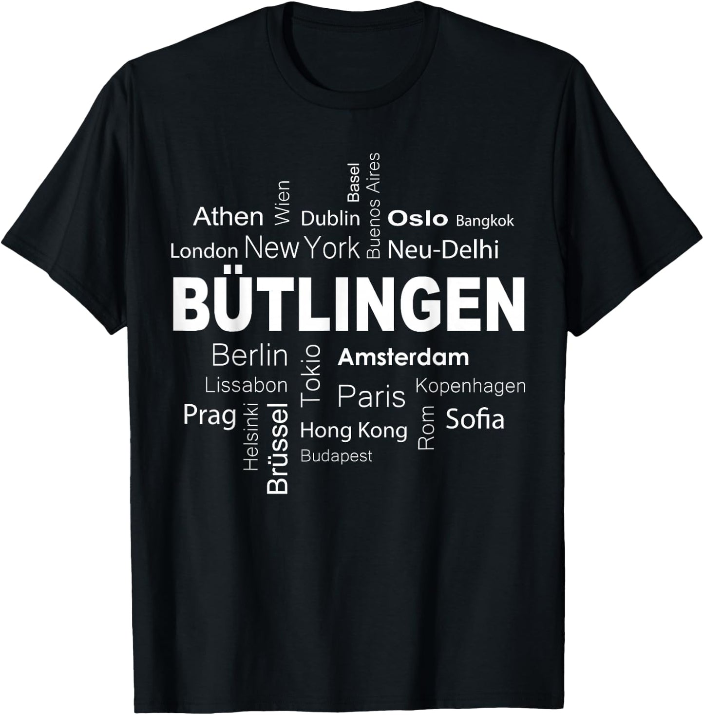 Bütlingen - New York - Berlin - Bütlingen meine Hauptstadt T-Shirt - T-Shirt | Black