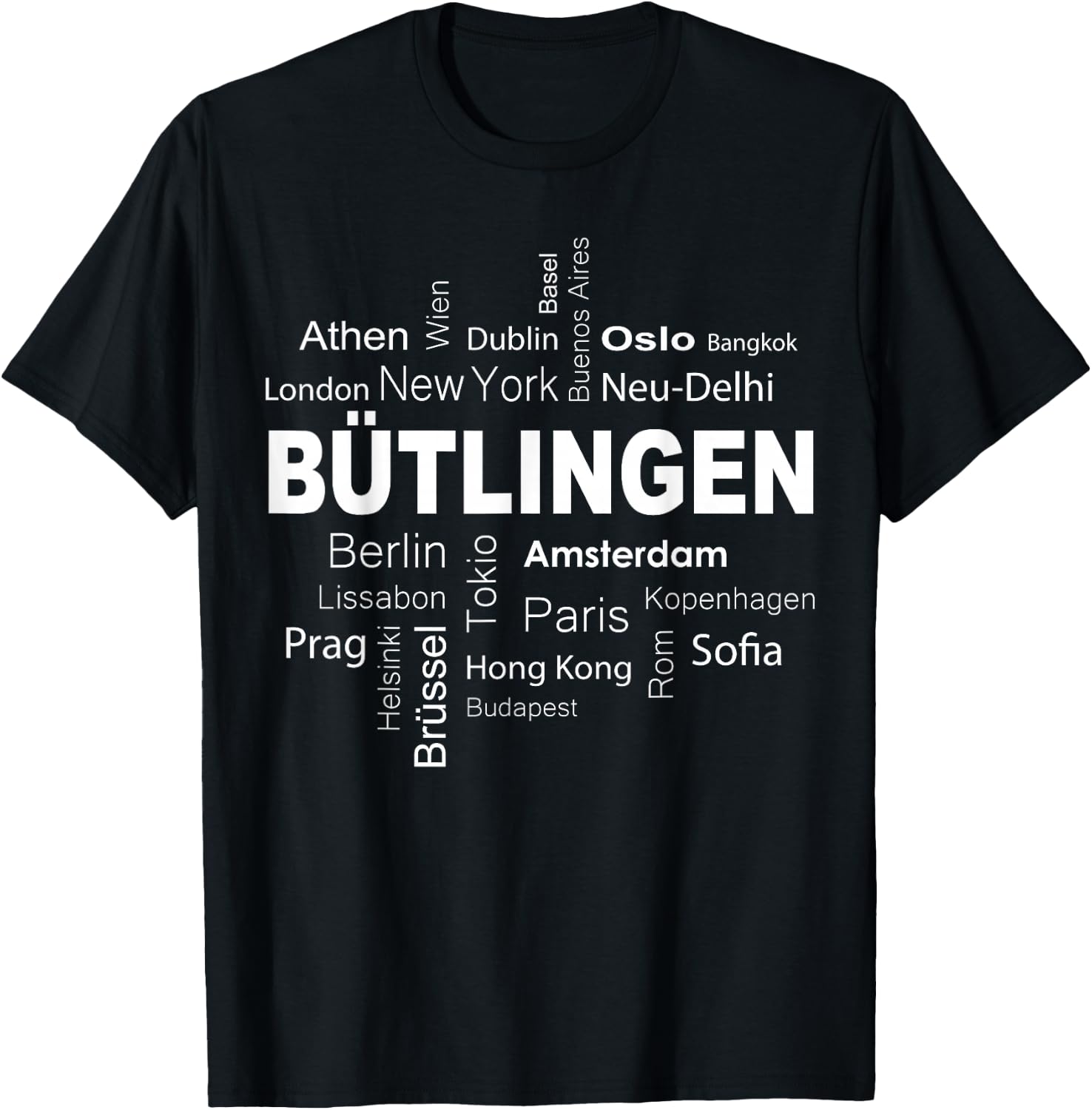 Bütlingen - New York - Berlin - Bütlingen meine Hauptstadt T-Shirt - T-Shirt | Black
