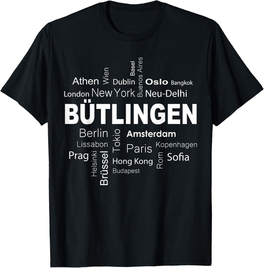 Bütlingen - New York - Berlin - Bütlingen meine Hauptstadt T-Shirt - T-Shirt | Black