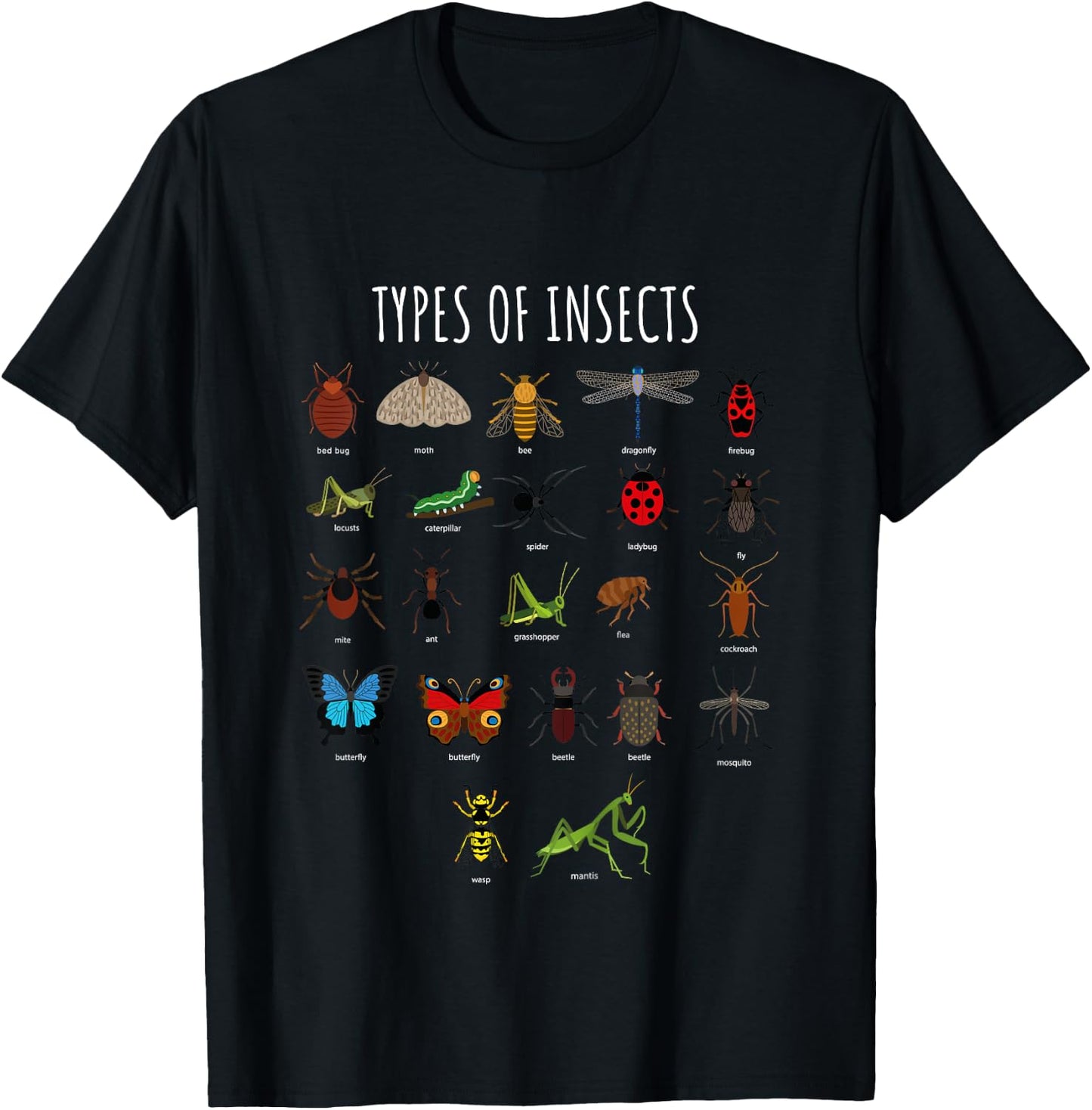 Bug Shirt - Bug Identification Types Of Insects T-Shirt - T-Shirt | Black