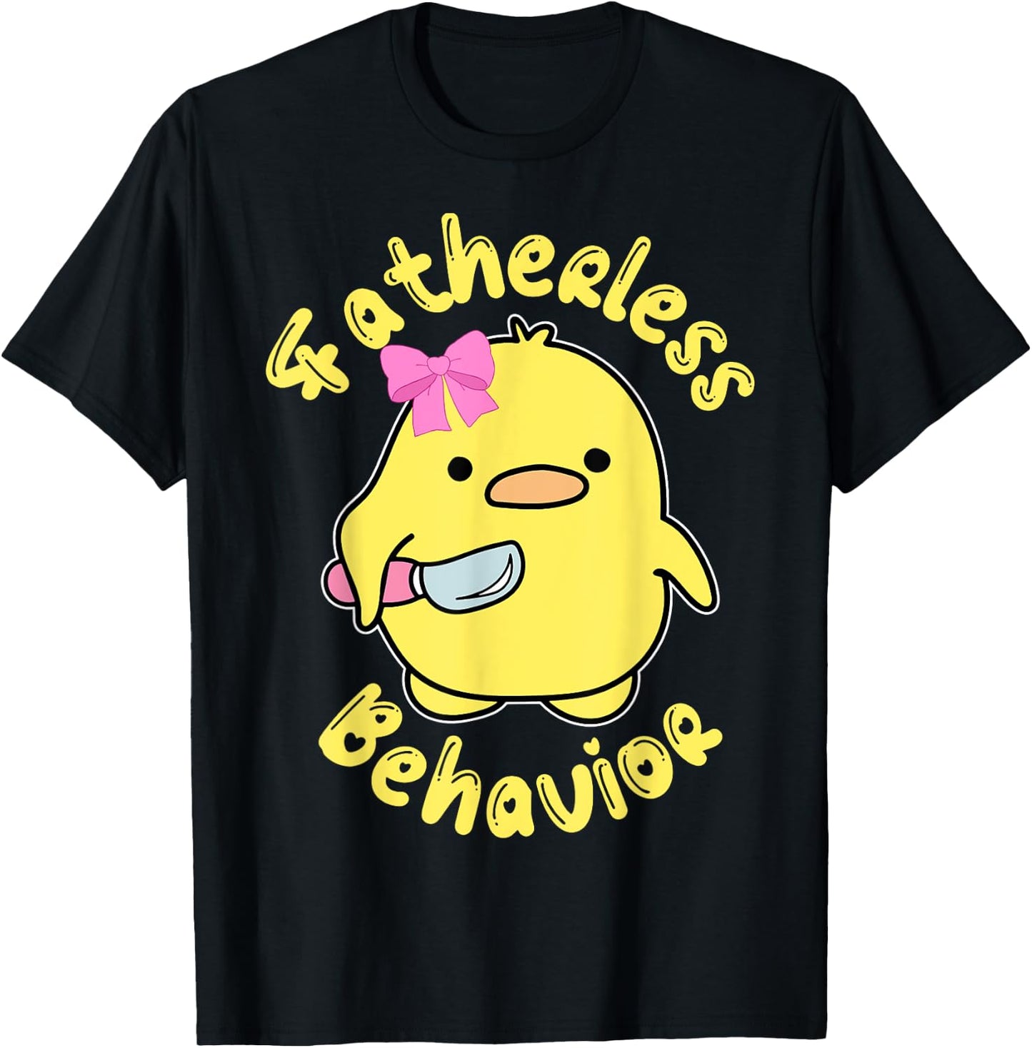 Fatherless Behavior Knife Duck Cute Design T-Shirt - T-Shirt | Black
