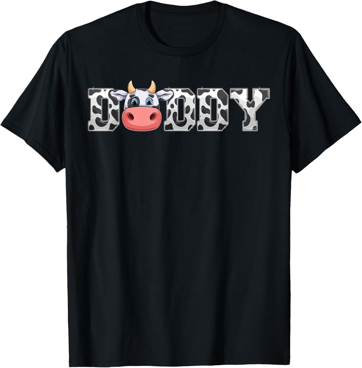 Daddy Cow Print Cowboy Animal Pattern Farmer Father Daddy T-Shirt - T-Shirt | Black