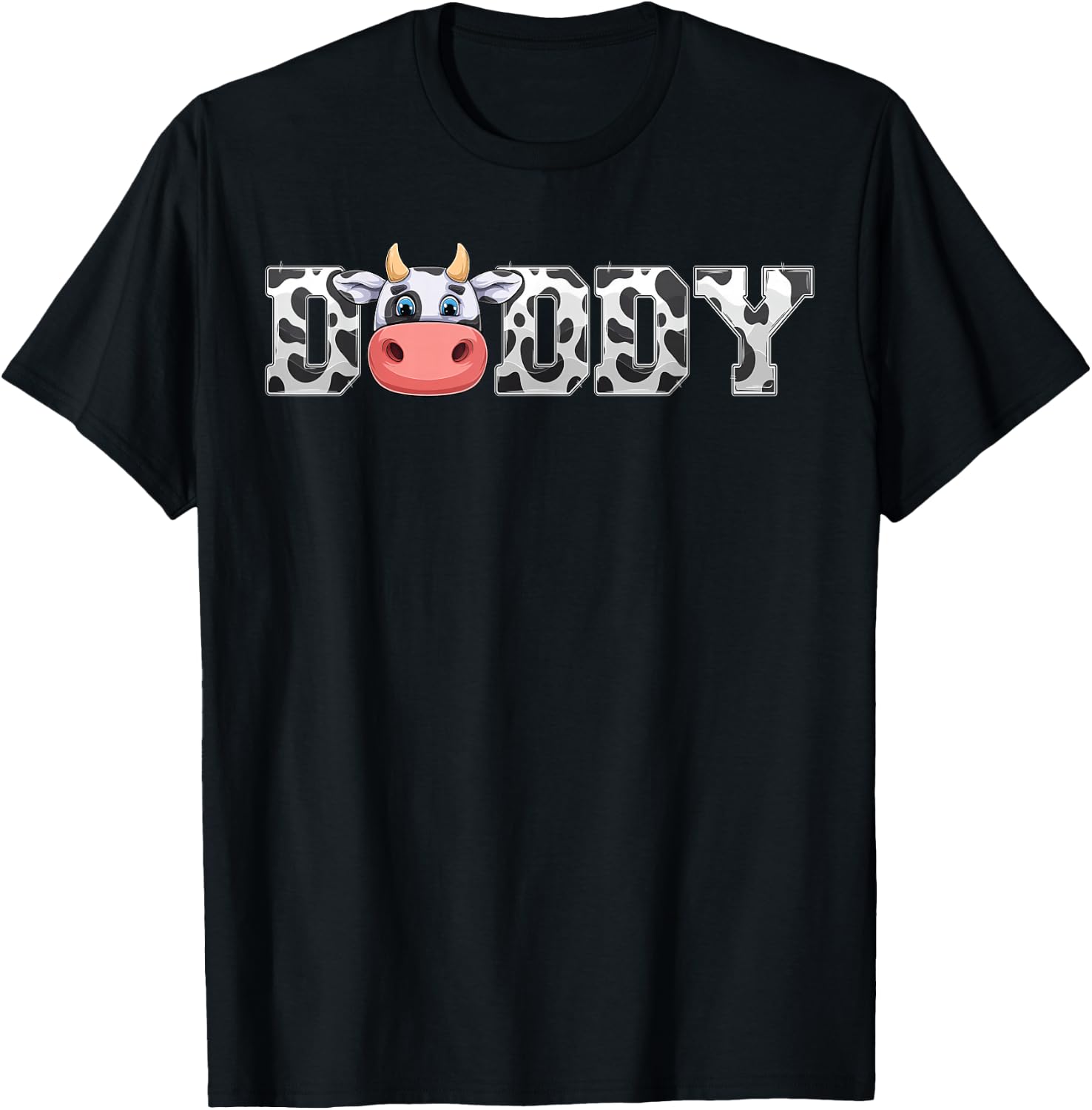 Daddy Cow Print Cowboy Animal Pattern Farmer Father Daddy T-Shirt - T-Shirt | Black