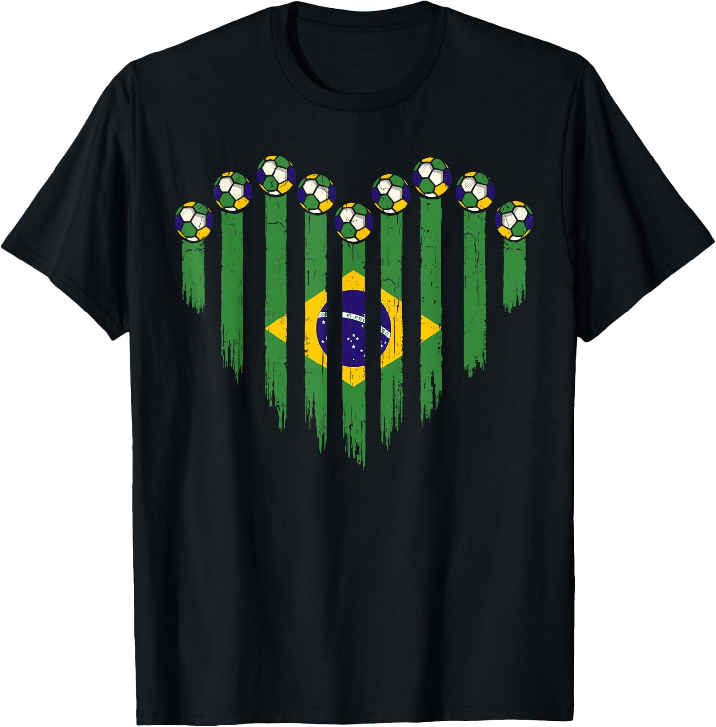 Brazilian Flag Novelty Brazil T-Shirt - T-Shirt | Black