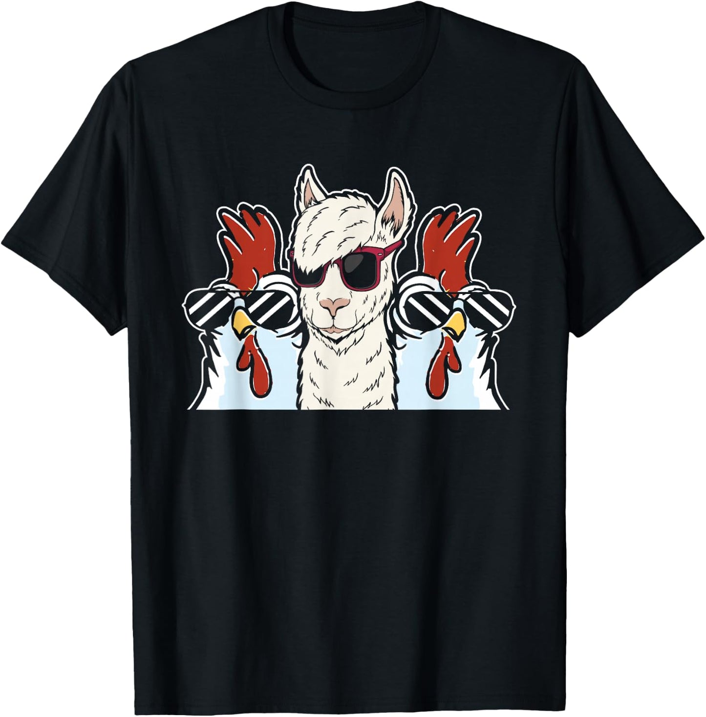 Chicken Llama Cool Alpaca - Lamaist Animal Llama T-Shirt - T-Shirt | Black
