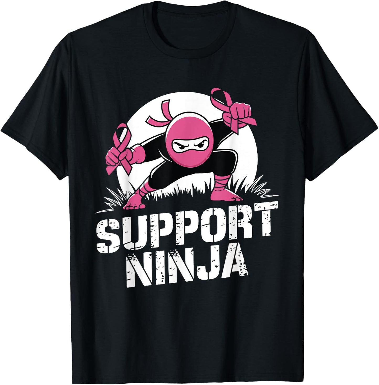 Support Ninja Breast Cancer Awareness Survivor Toddler Boy T-Shirt - T-Shirt | Black