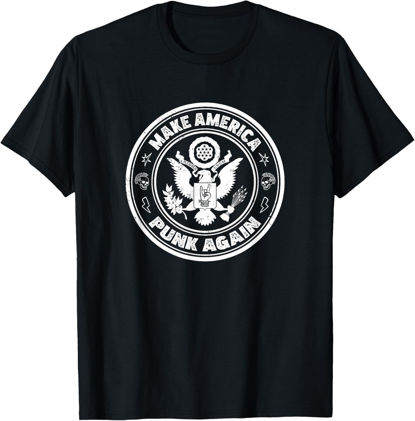Funny Make America Punk Again Vintage Rock Seal T-Shirt - T-Shirt | Black