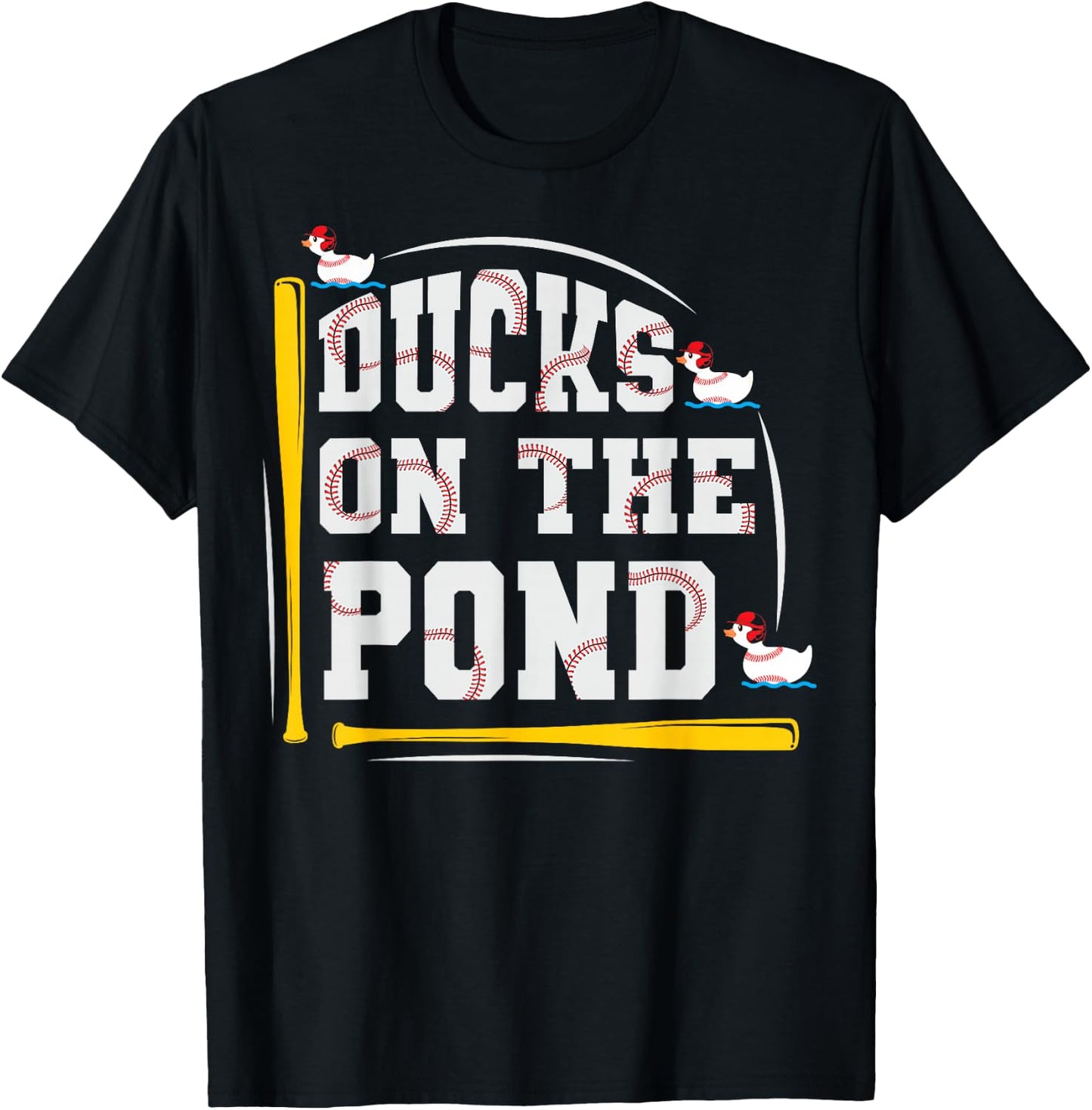 Ducks on the pond Design for a Baseball player T-Shirt - T-Shirt | Black
