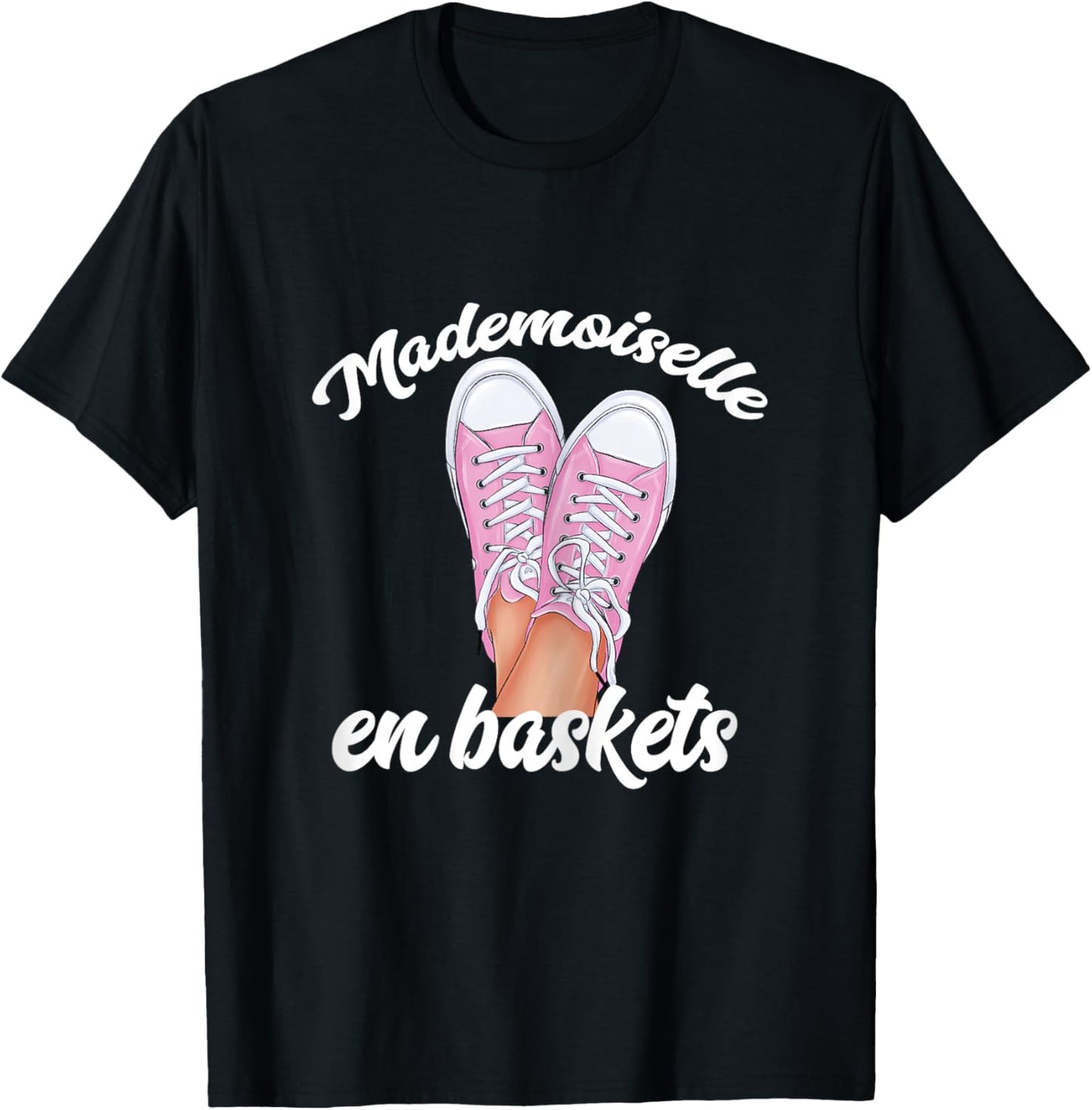 Mademoiselle Women's Humour Sneaker Ideal Gift Girl Annif , Black T-Shirt - T-Shirt | Black