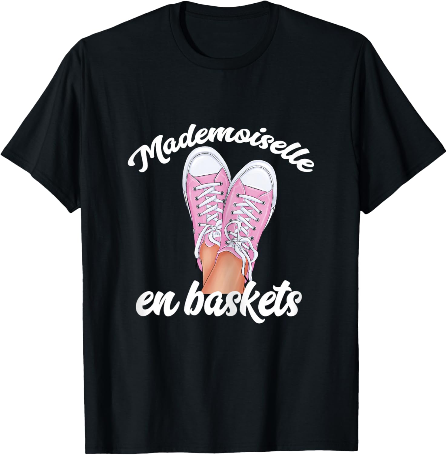 Mademoiselle Women's Humour Sneaker Ideal Gift Girl Annif , Black T-Shirt - T-Shirt | Black