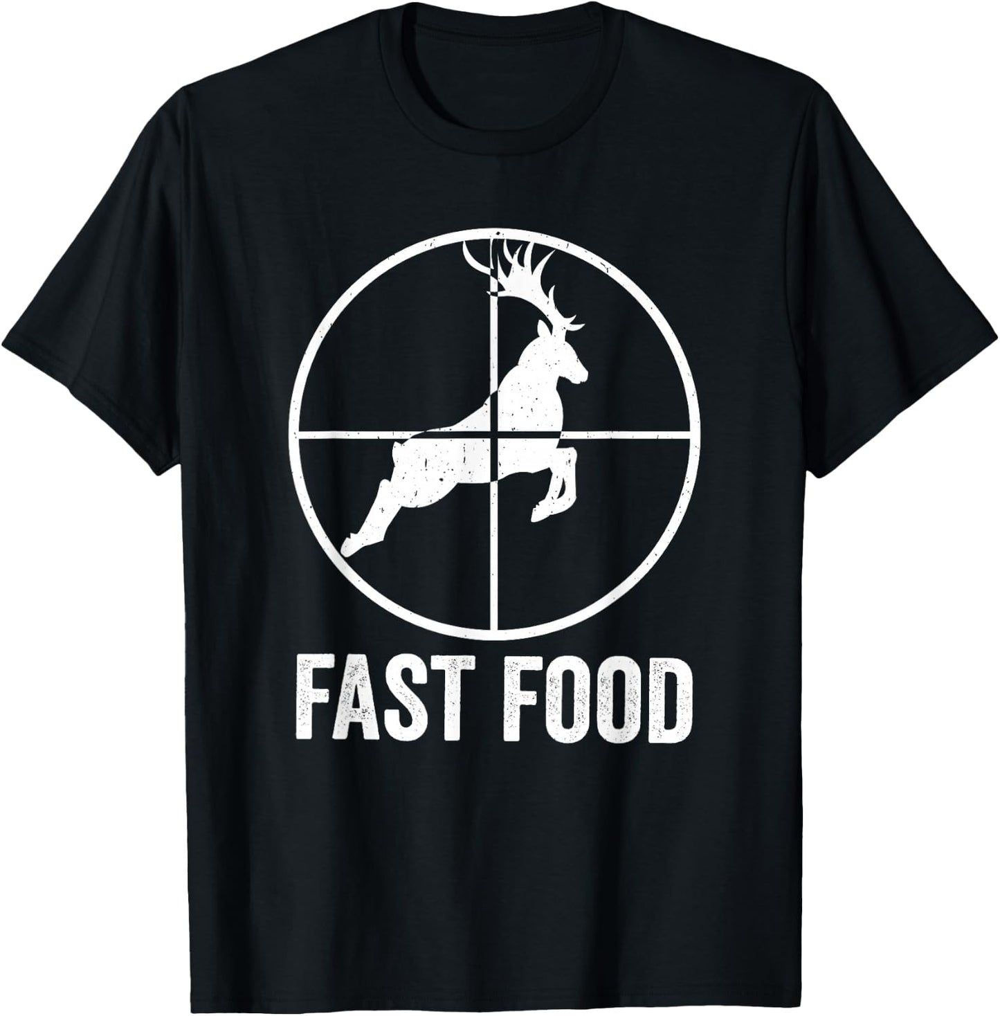 Deer Bow Hunting Fast Food Fun Hunter Christmas Men Gift T-Shirt - T-Shirt | Black