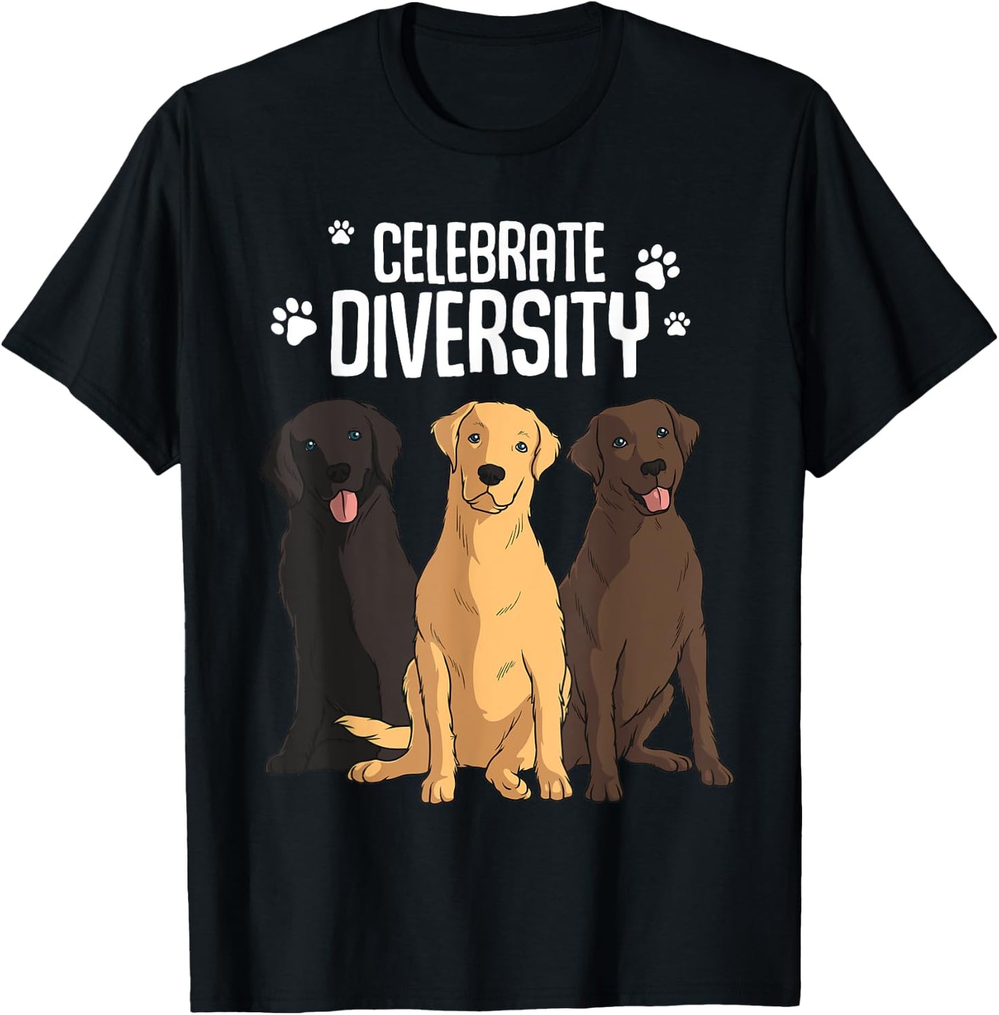 Funny Labrador Retriever Gift Men Women Celebrate Diversity T-Shirt - T-Shirt | Black