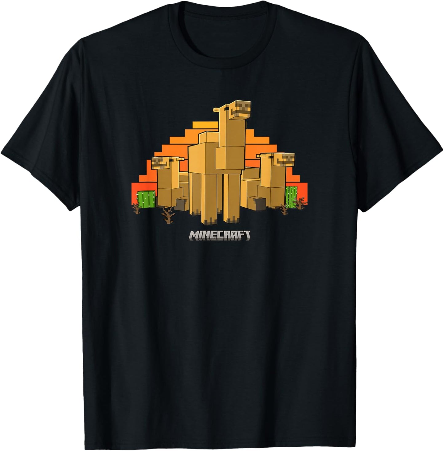 Minecraft Vanilla Camel's Chilling In The Desert Portrait T-Shirt - T-Shirt | Black