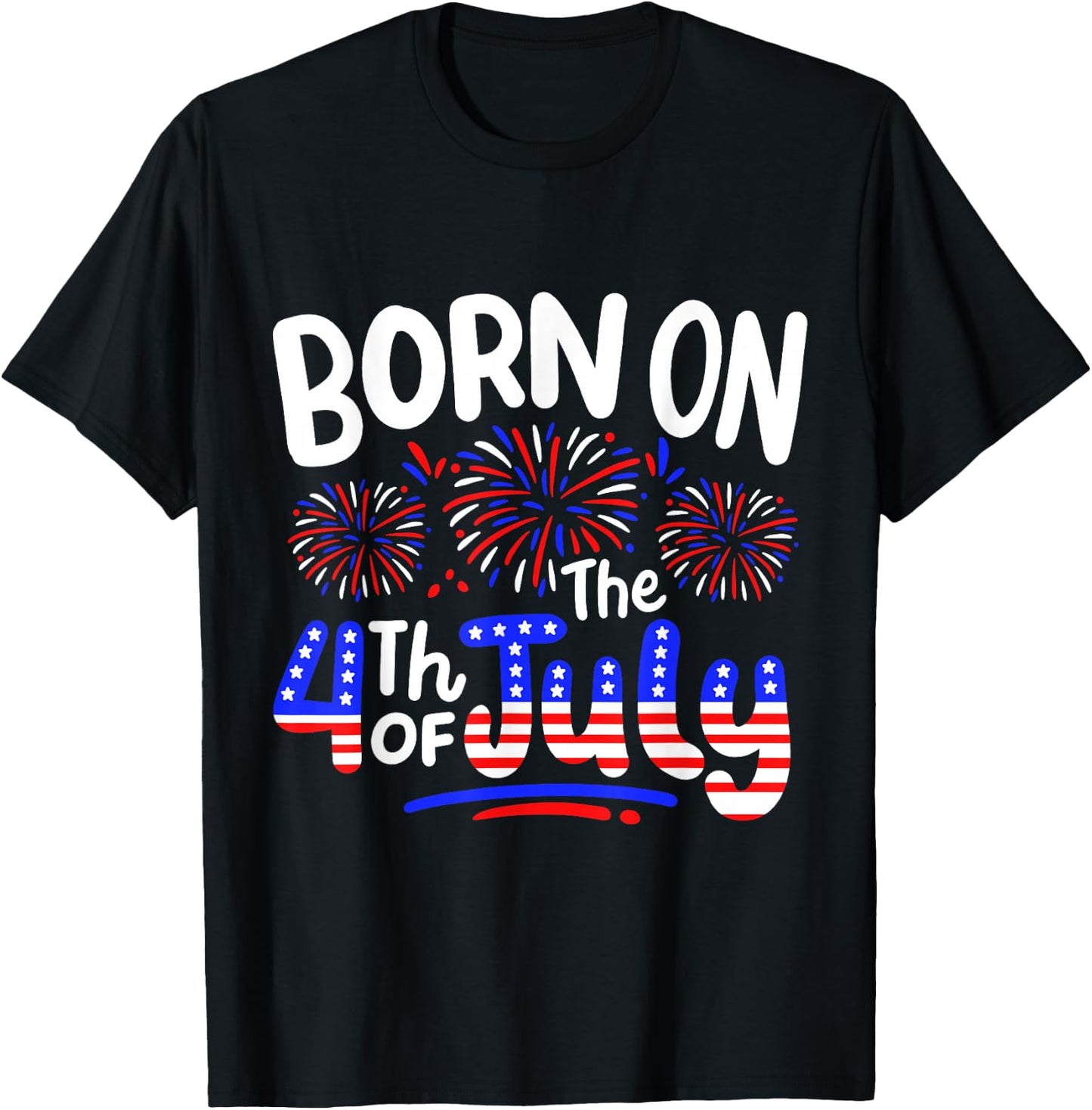 Born On The 4th Of July Birthday Party USA Men Women Kids T-Shirt - T-Shirt | Black