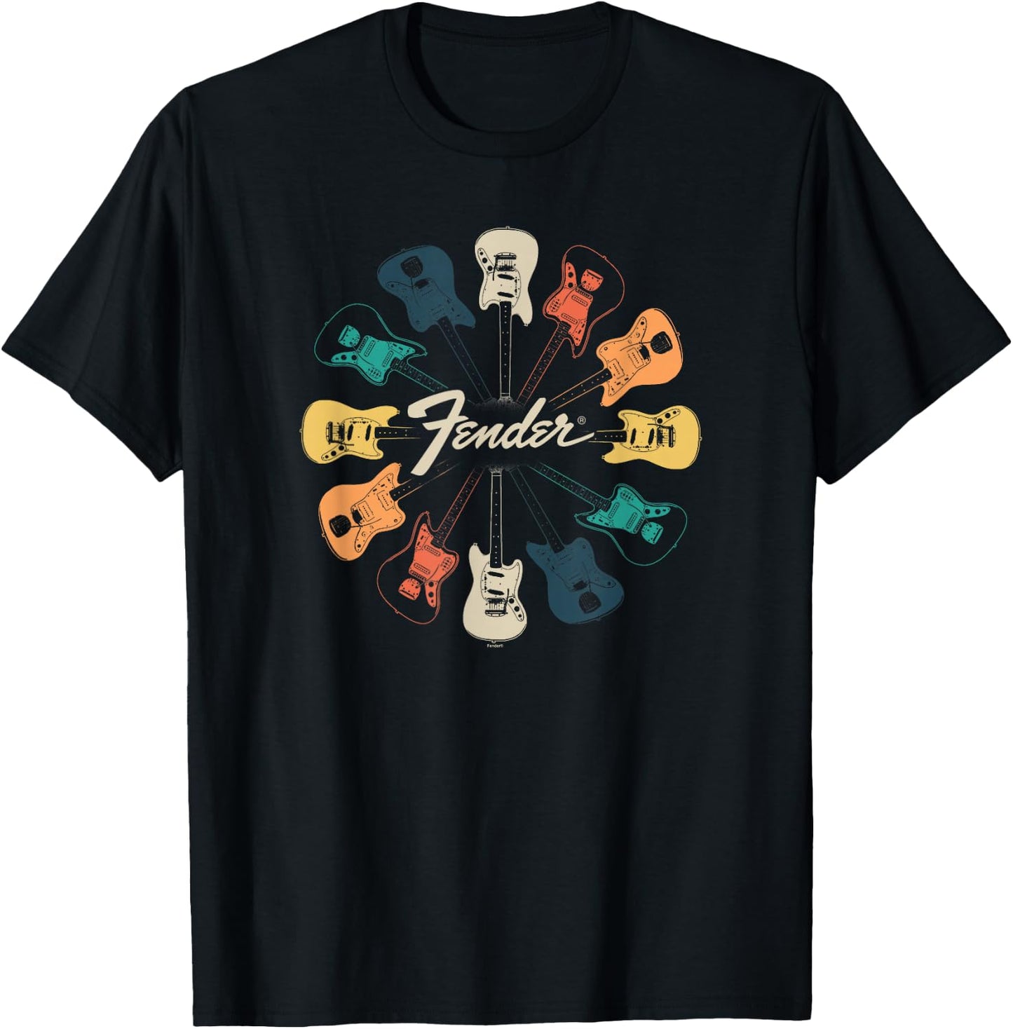 Fender Retro Guitar Kaleidoscope T-Shirt - T-Shirt | Black