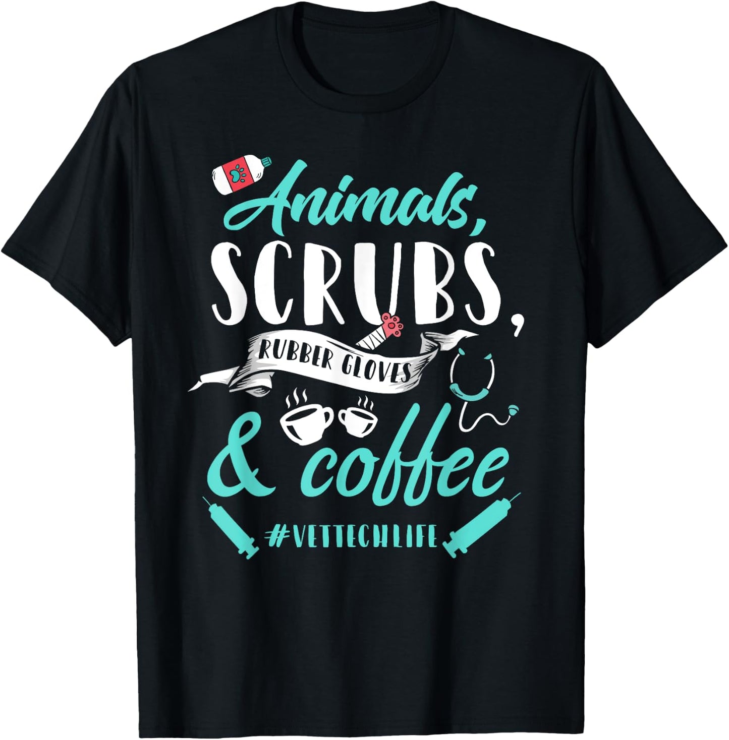 Vet Tech Shirt Funny Veterinary Technician Life Saying Gift T-Shirt - T-Shirt | Black