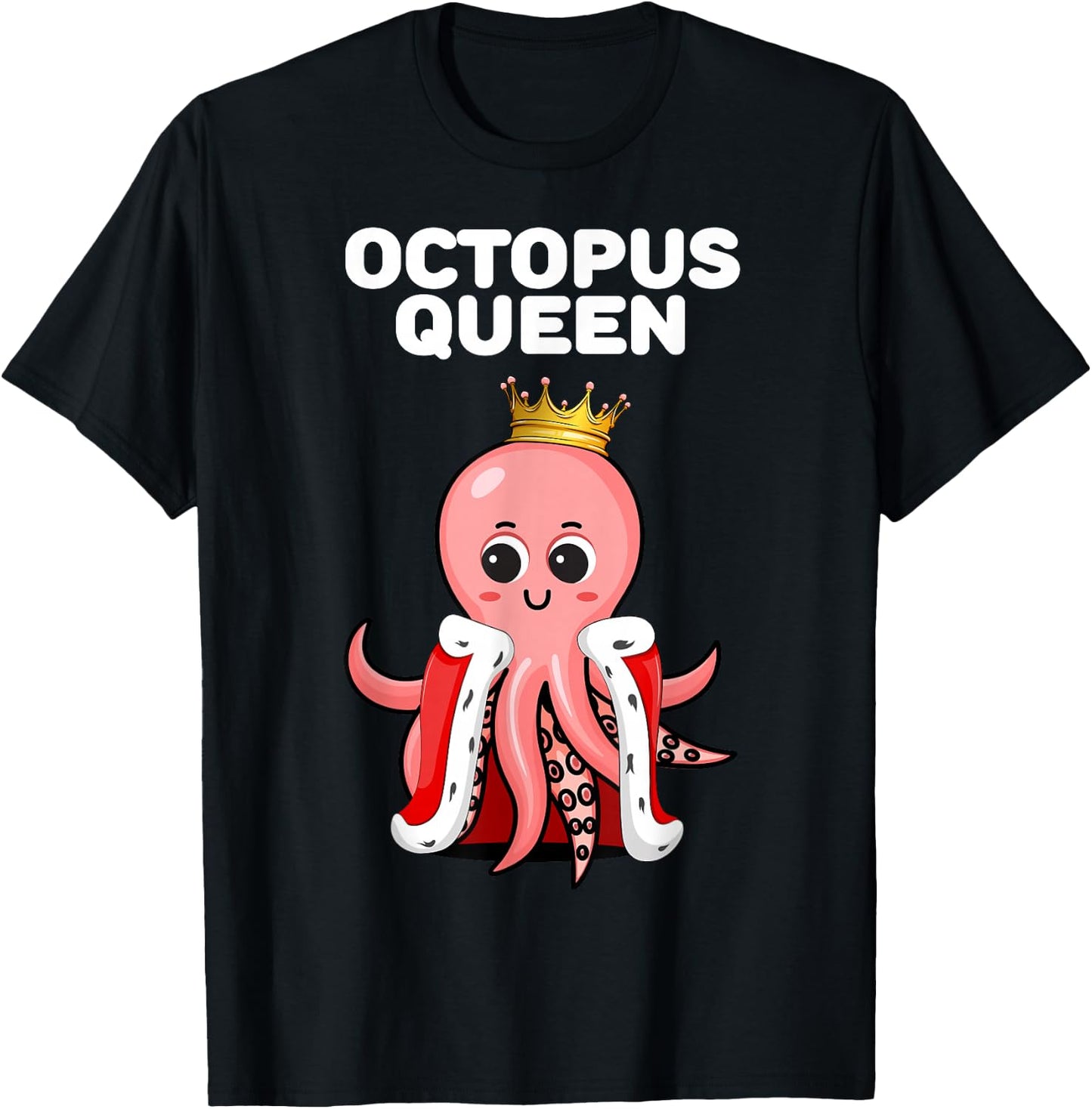 Octopus Queen, Girls' Octopus , Women's Octopus , black T-Shirt - T-Shirt | Black