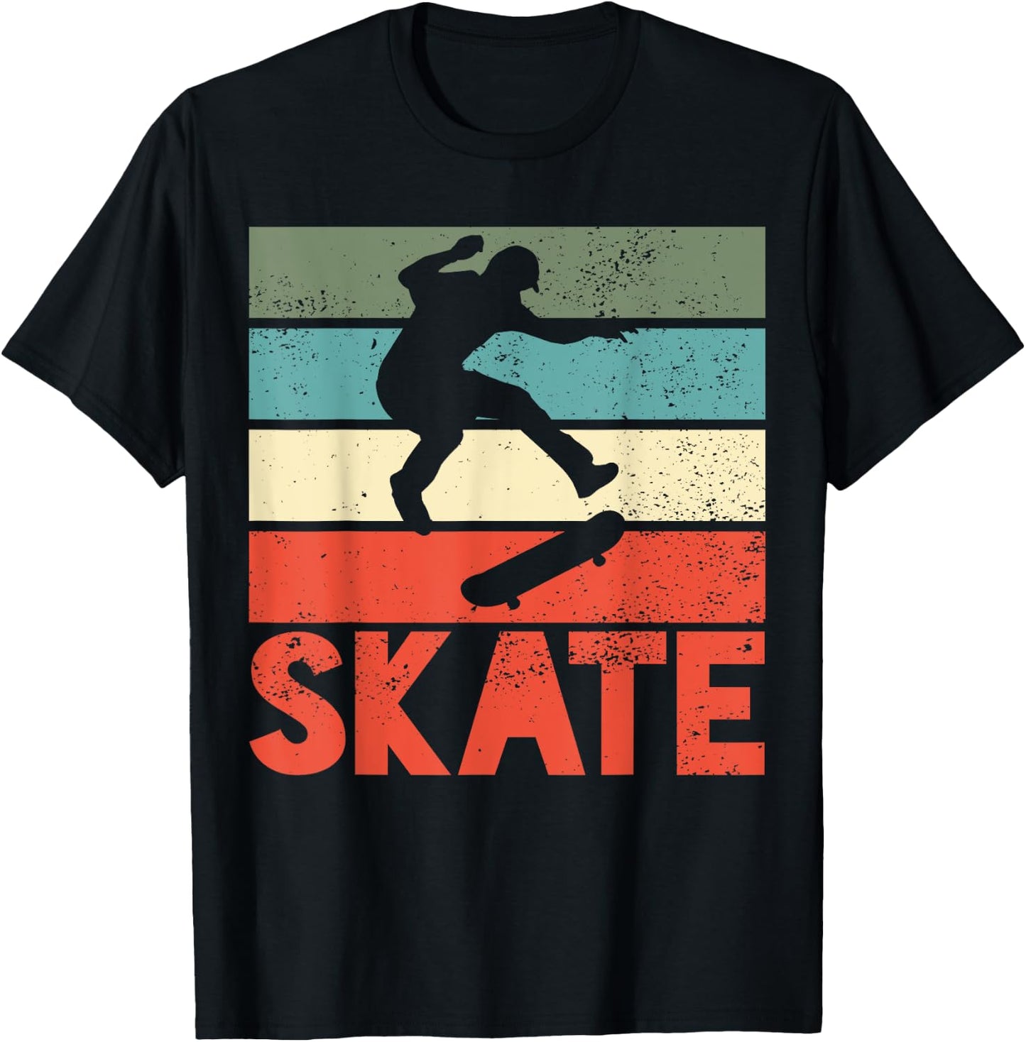 Skate Skateboard Skateboarding Skateboarder Retro Gift T-Shirt - T-Shirt | Black