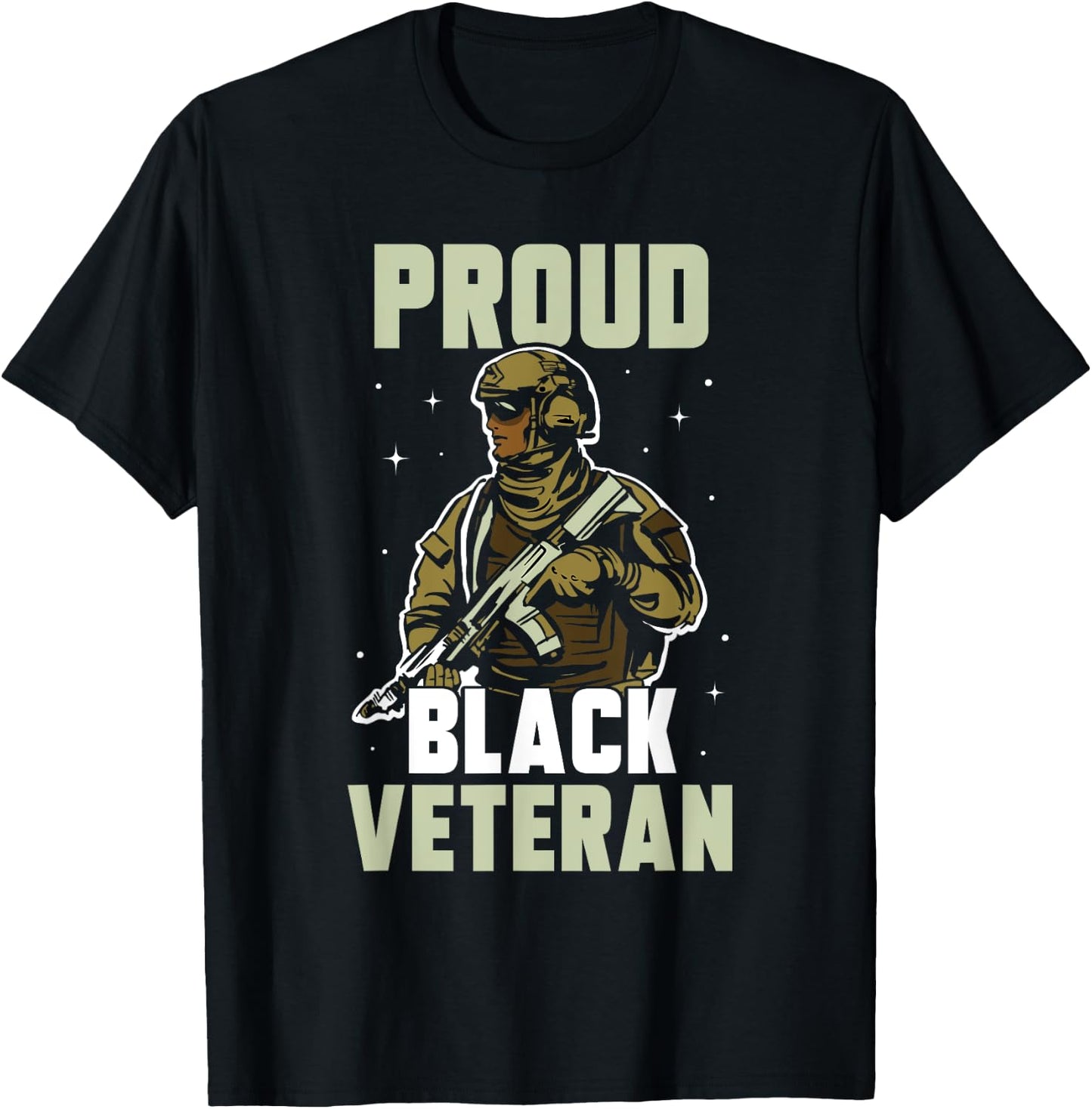 Proud Black Veteran Soldier African American Military Us Usa T-Shirt - T-Shirt | Black
