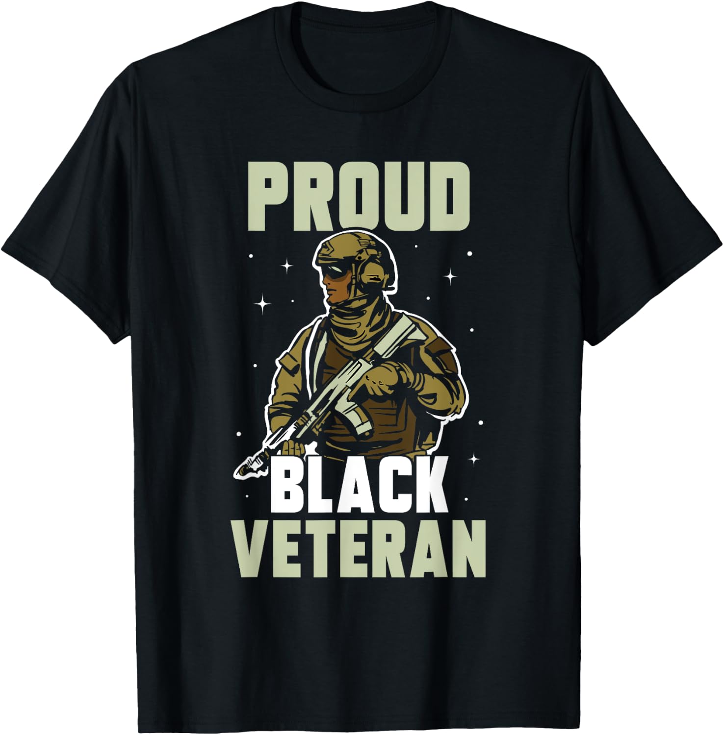 Proud Black Veteran Soldier African American Military Us Usa T-Shirt - T-Shirt | Black