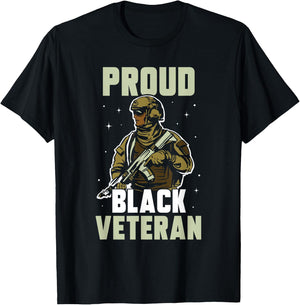 Proud Black Veteran Soldier African American Military Us Usa T-Shirt - T-Shirt | Black