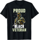 Proud Black Veteran Soldier African American Military Us Usa T-Shirt - T-Shirt | Black