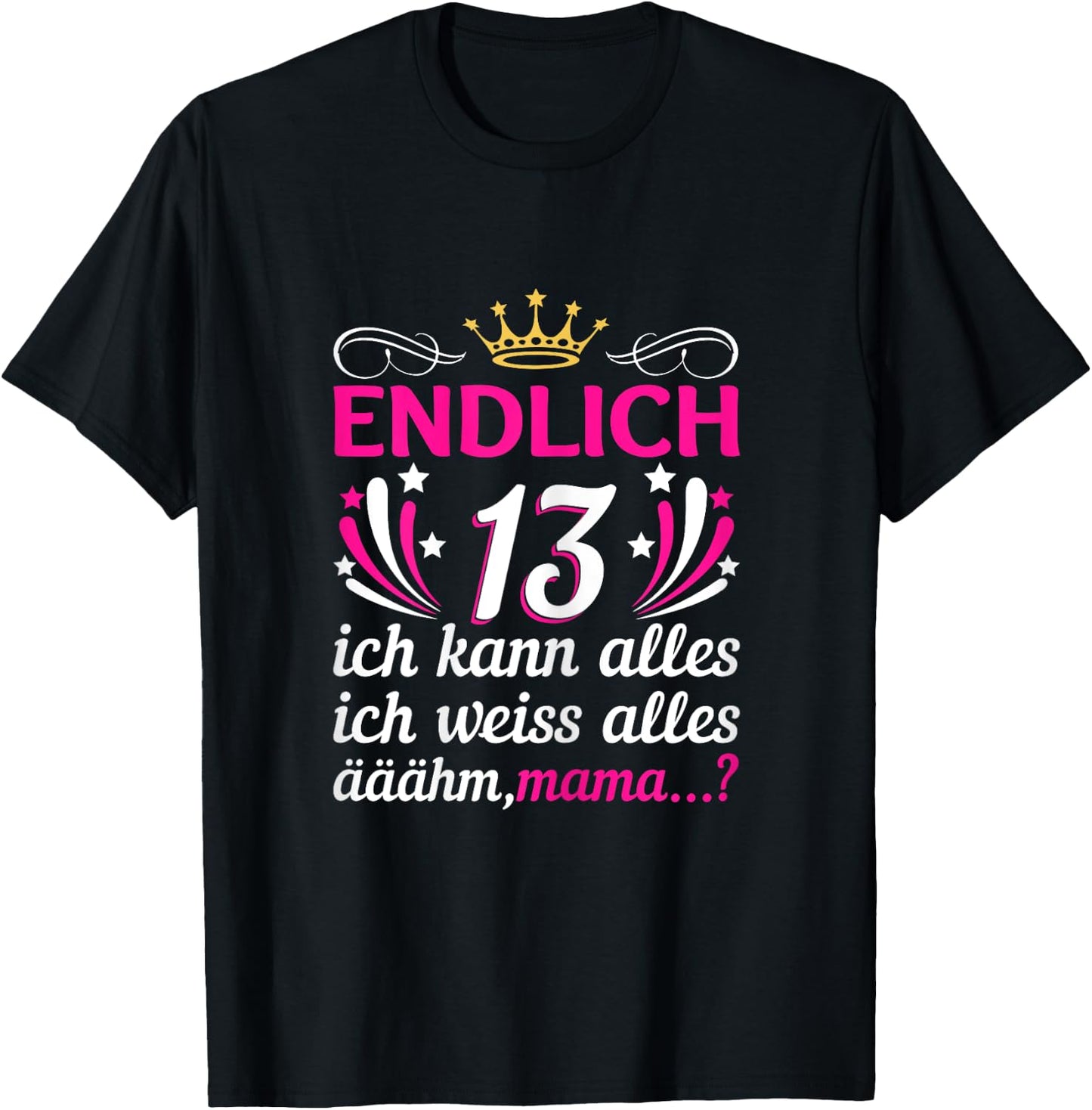 13. Geburtstag Mädchen Endlich 13 Jahre Official Teenager T-Shirt - T-Shirt | Black