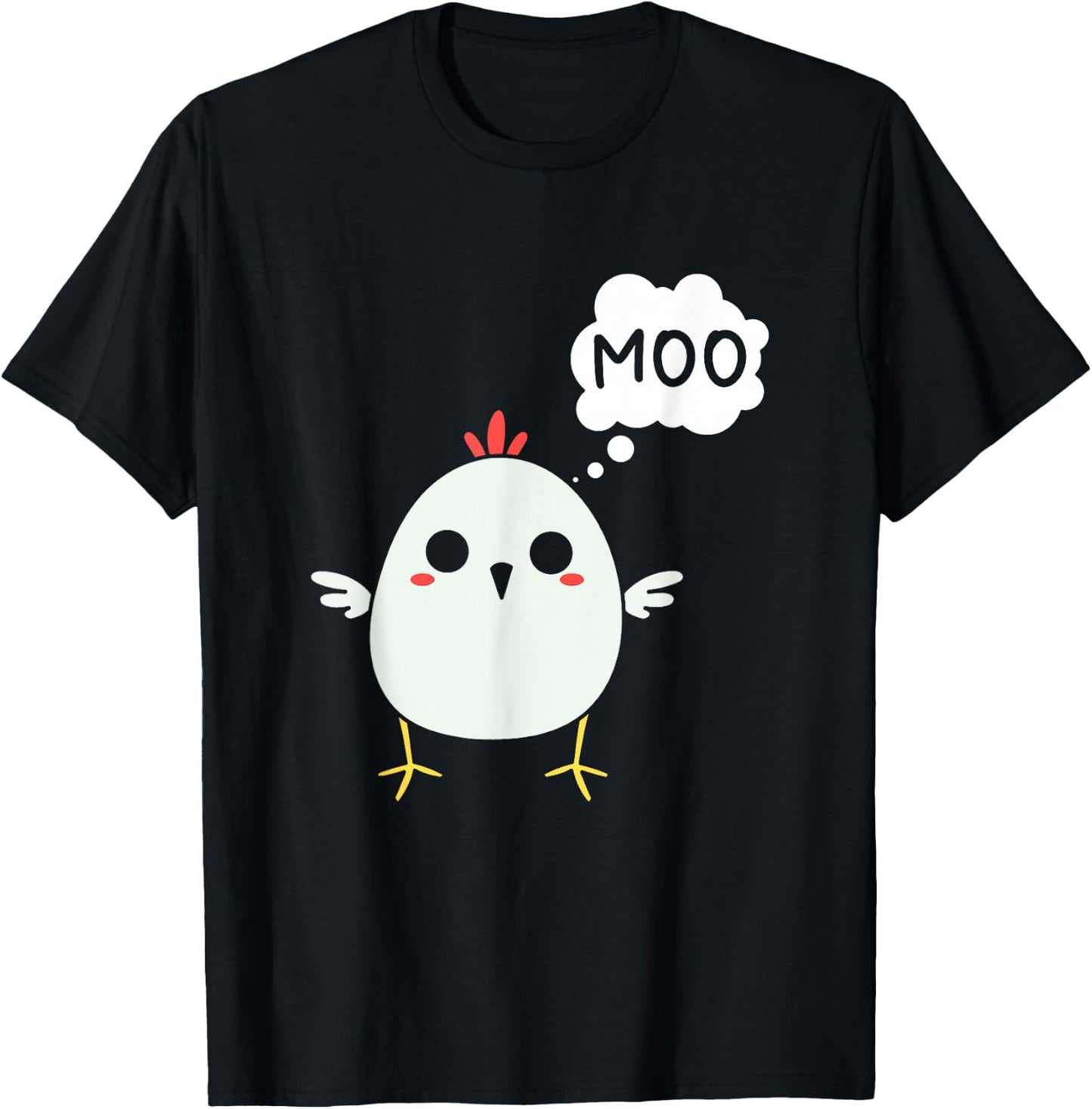 Funny Chicken Says Moo | Cow Chicken Kids T-Shirt - T-Shirt | Black