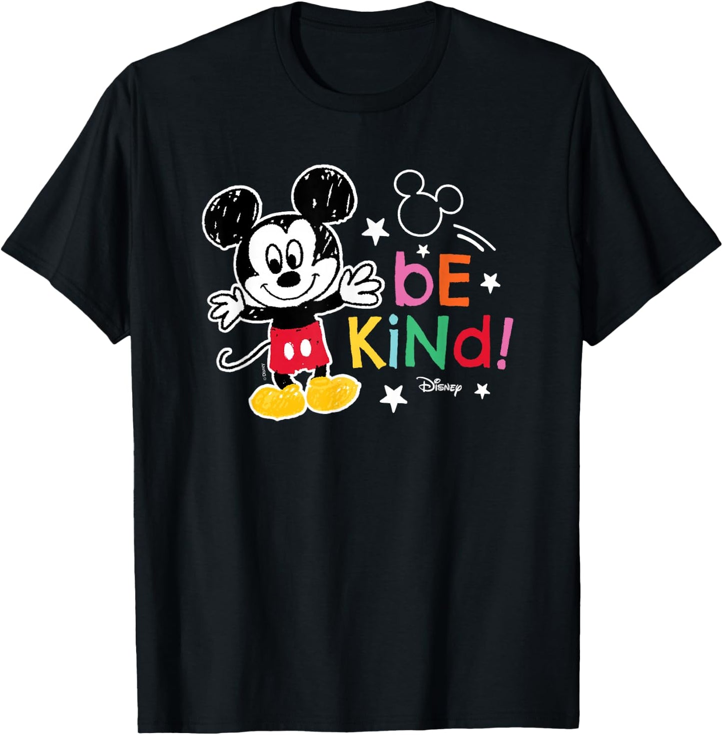 Mickey Mouse - Be Kind Mickey Scribble T-Shirt - T-Shirt | Black