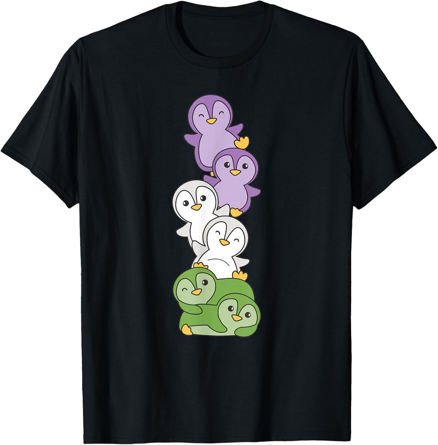 Genderqueer Flag Gay Pride Month Lgbtq Genderqueer Penguin T-Shirt - T-Shirt | Black