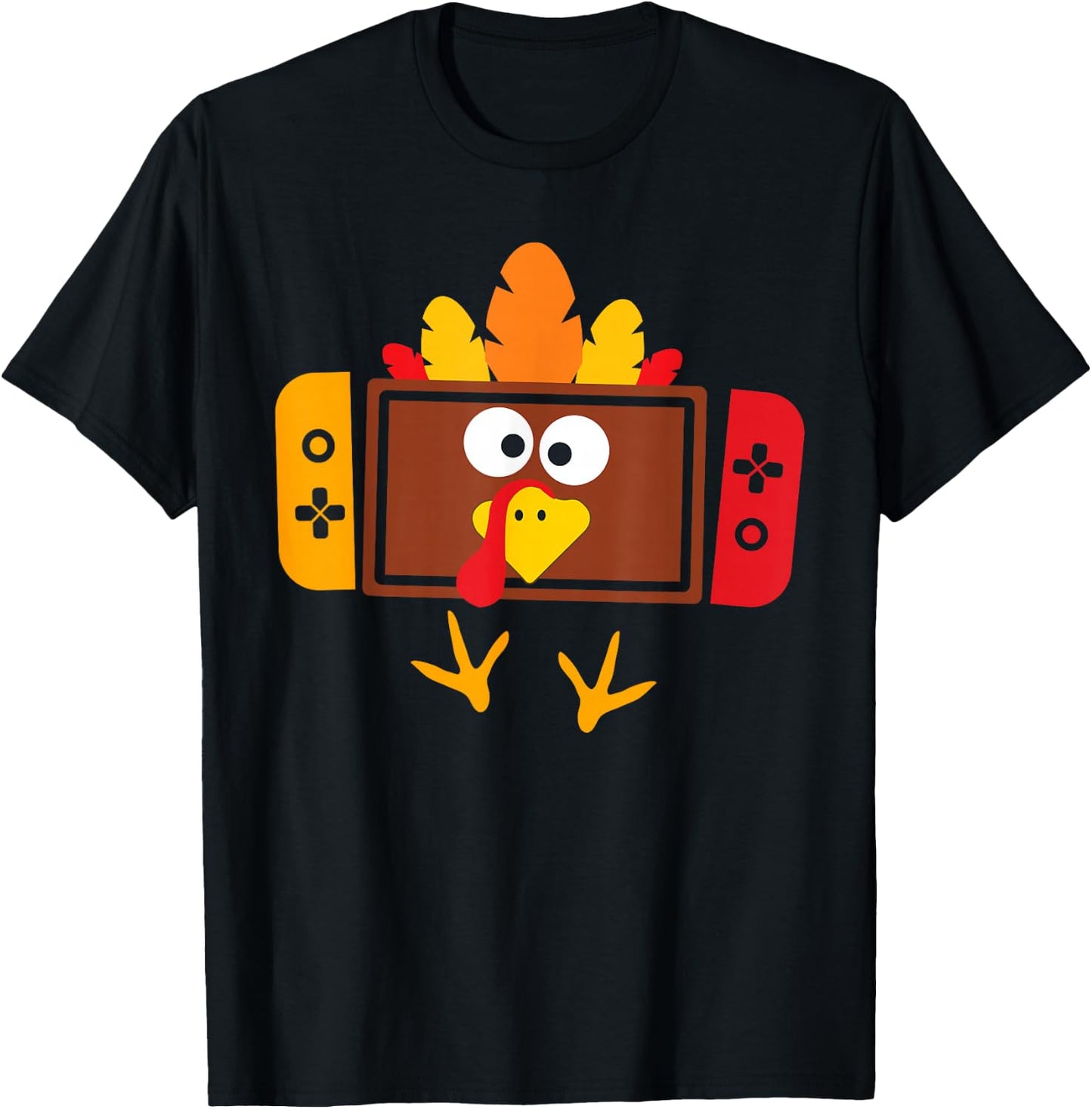 Video Games Thanksgiving Fall turkey gaming T-Shirt - T-Shirt | Black
