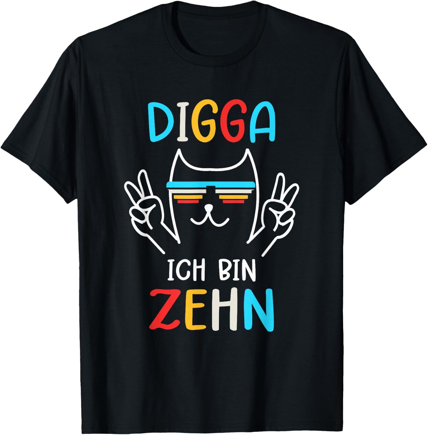 10 Jahre Geburtstag Junge Digga Ich Bin Zehn T-Shirt - T-Shirt | Black
