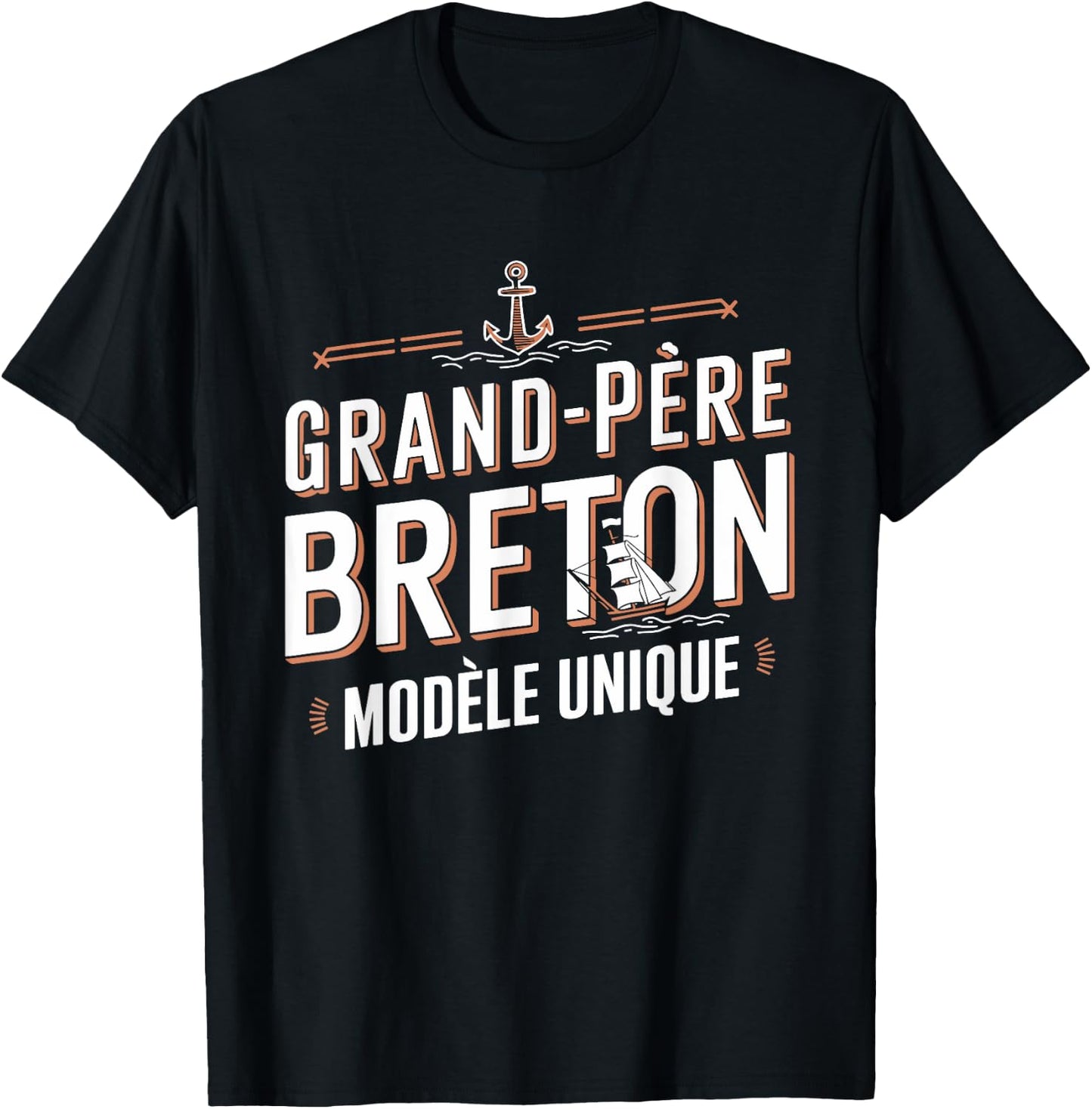 Grand-Père Breton Modèle Unique Cadeau Papy T-Shirt - T-Shirt | Black