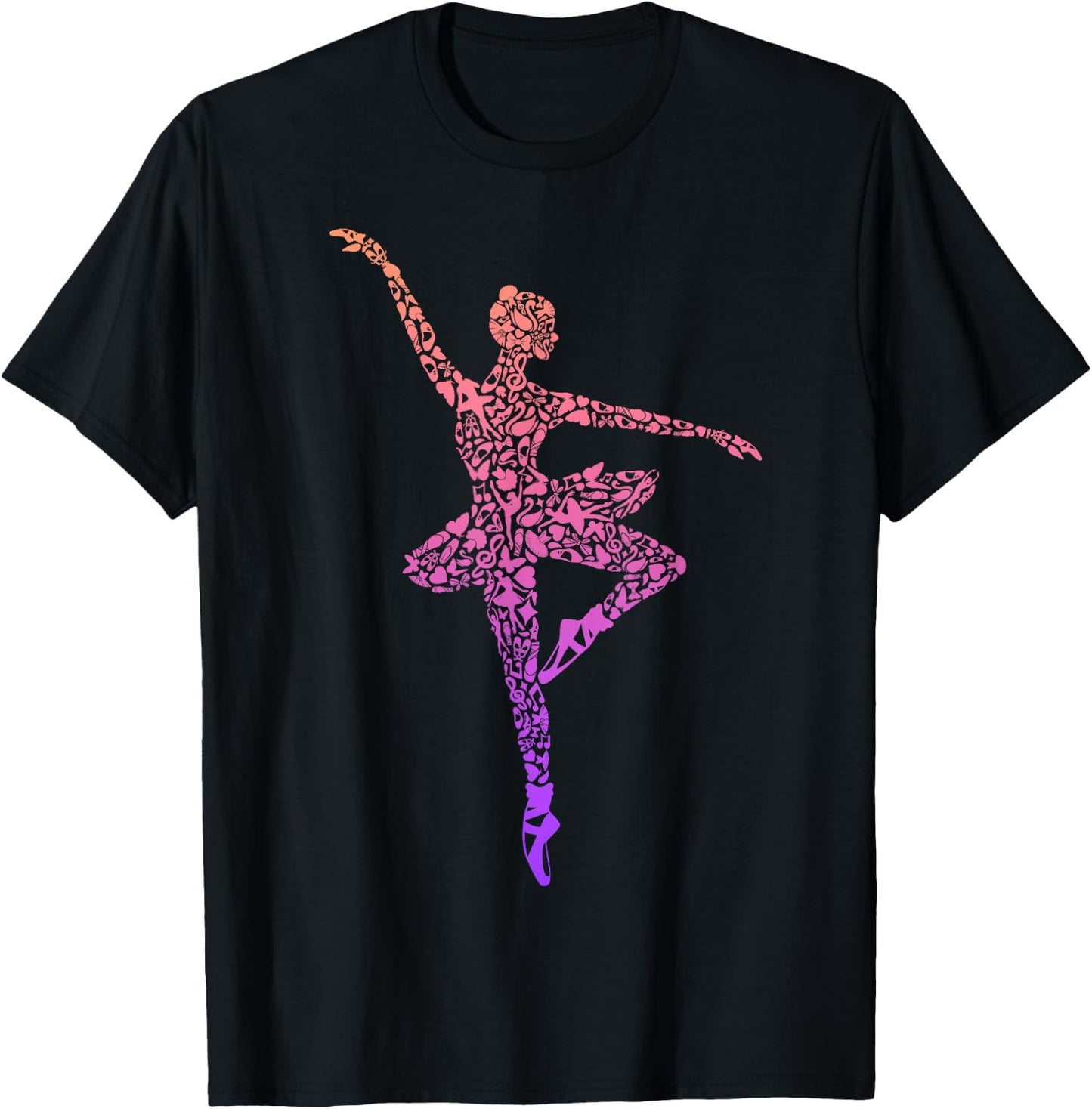Ballerina Balletttänzerin Damen Ballett Mädchen Schwarz Kurzarm Klassisch Passform S T-Shirt - T-Shirt | Black