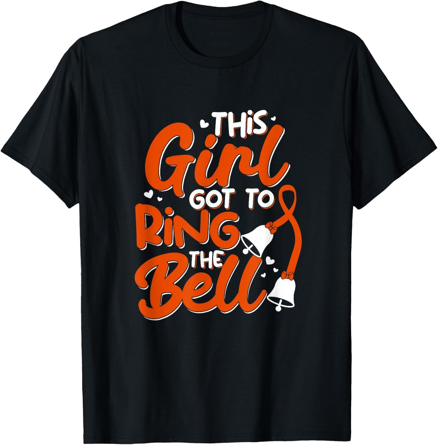 Leukemia Cancer Ring The Bell Orange Ribbon Survivor Support T-Shirt - T-Shirt | Black