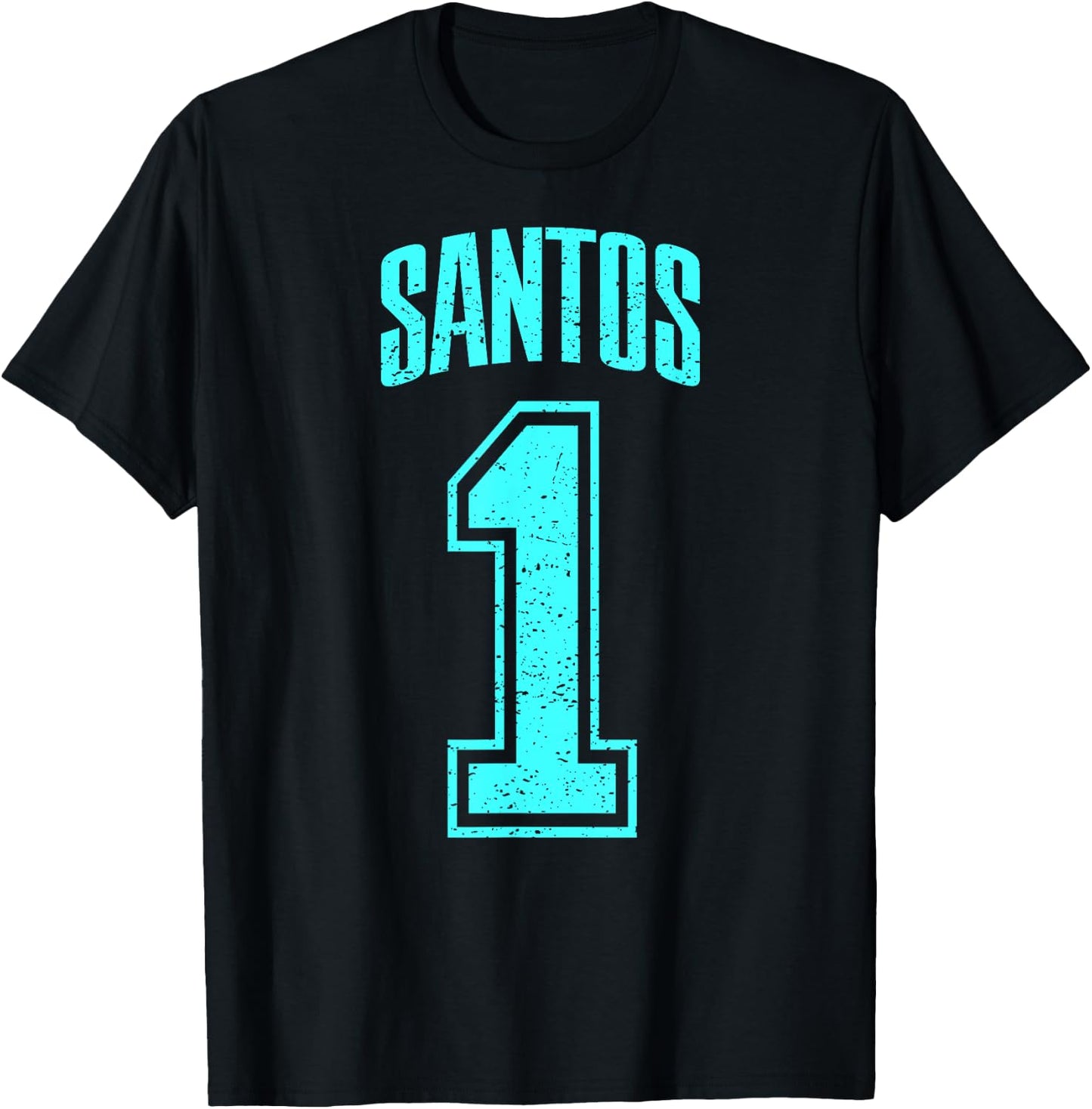 Santos Supporter Number 1 Biggest Fan , black T-Shirt - T-Shirt | Black