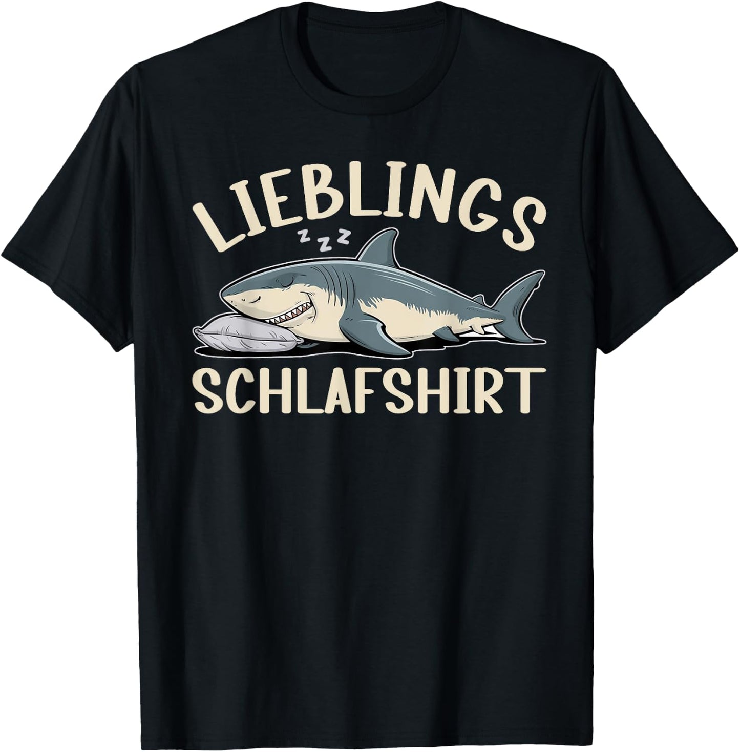 Offizielles Schlafshirt Lustiger Hai Pyjama Schlafanzug T-Shirt - T-Shirt | Black
