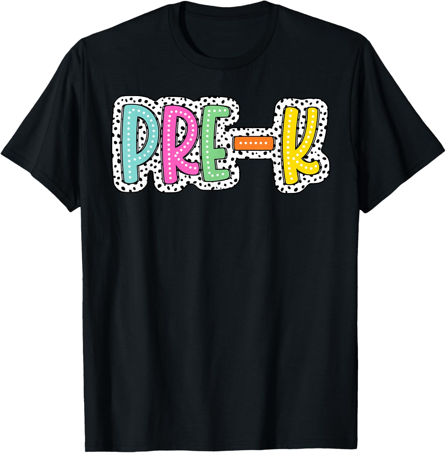 Pre-K Back To School Dalmatian Dots Teacher Student T-Shirt - T-Shirt | Black