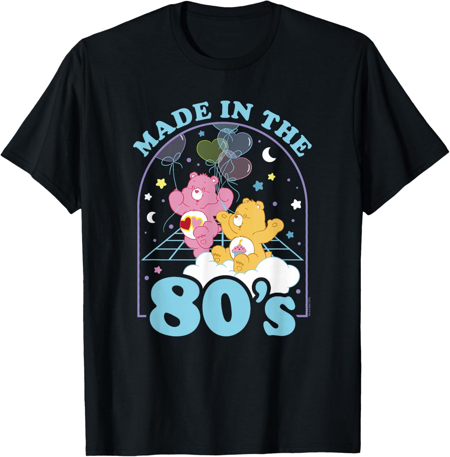 Care Bears Birthday Bear Love-A-Lot Bear Made In The 80's , black T-Shirt - T-Shirt | Black