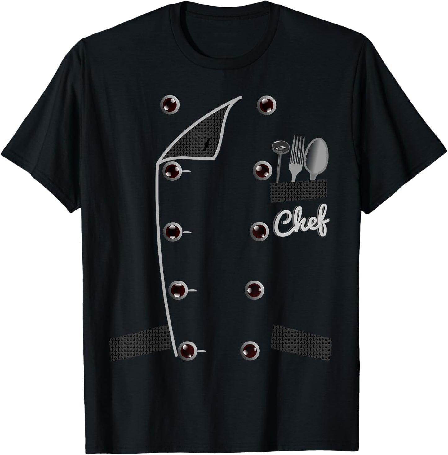 Chef Uniform Jacket Faux Funny Chef Shirt for Cooking , black T-Shirt - T-Shirt | Black