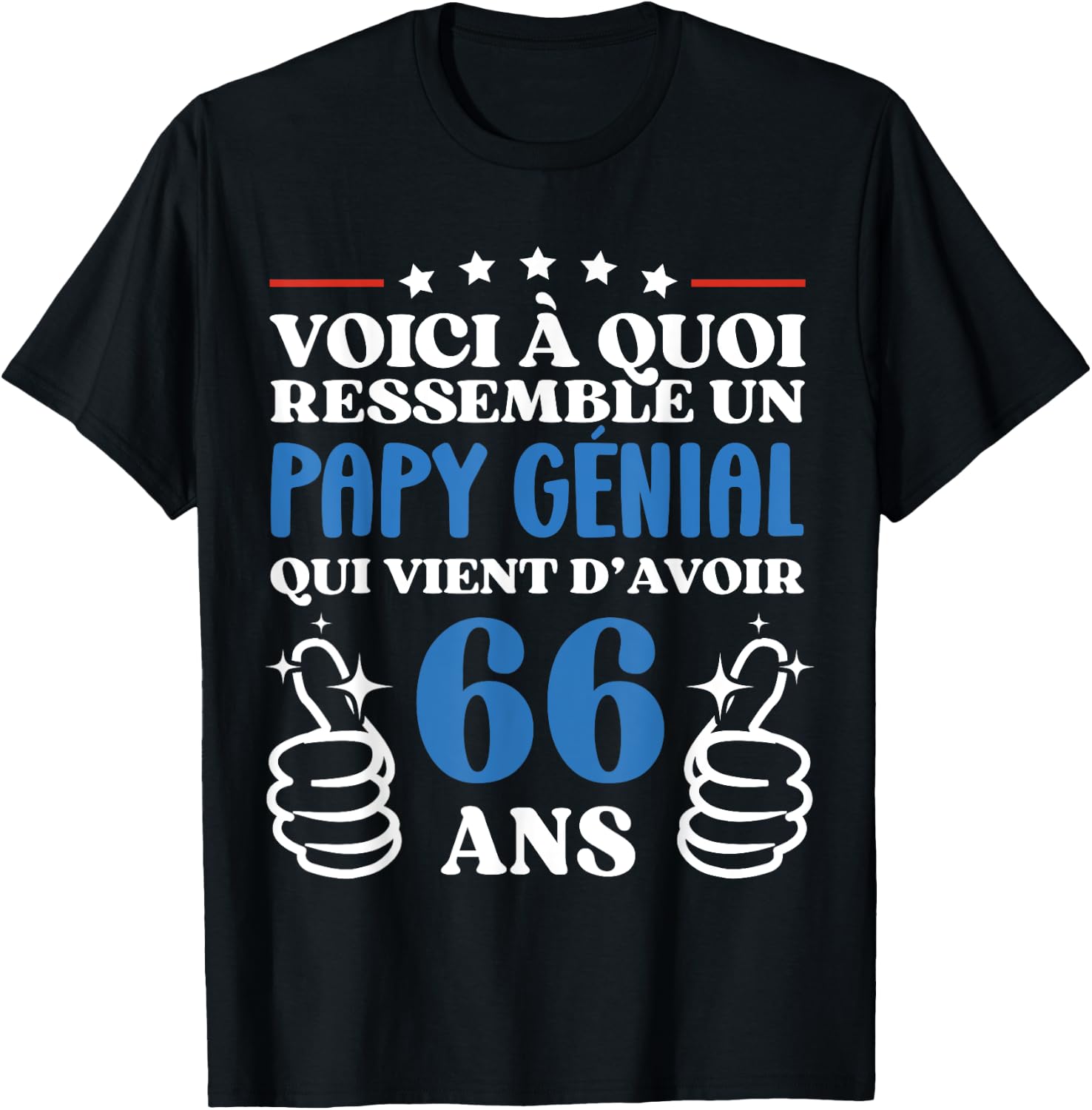 66 Years Gift Humor Birthday Grandpa Awesome , Black, S T-Shirt - T-Shirt | Black