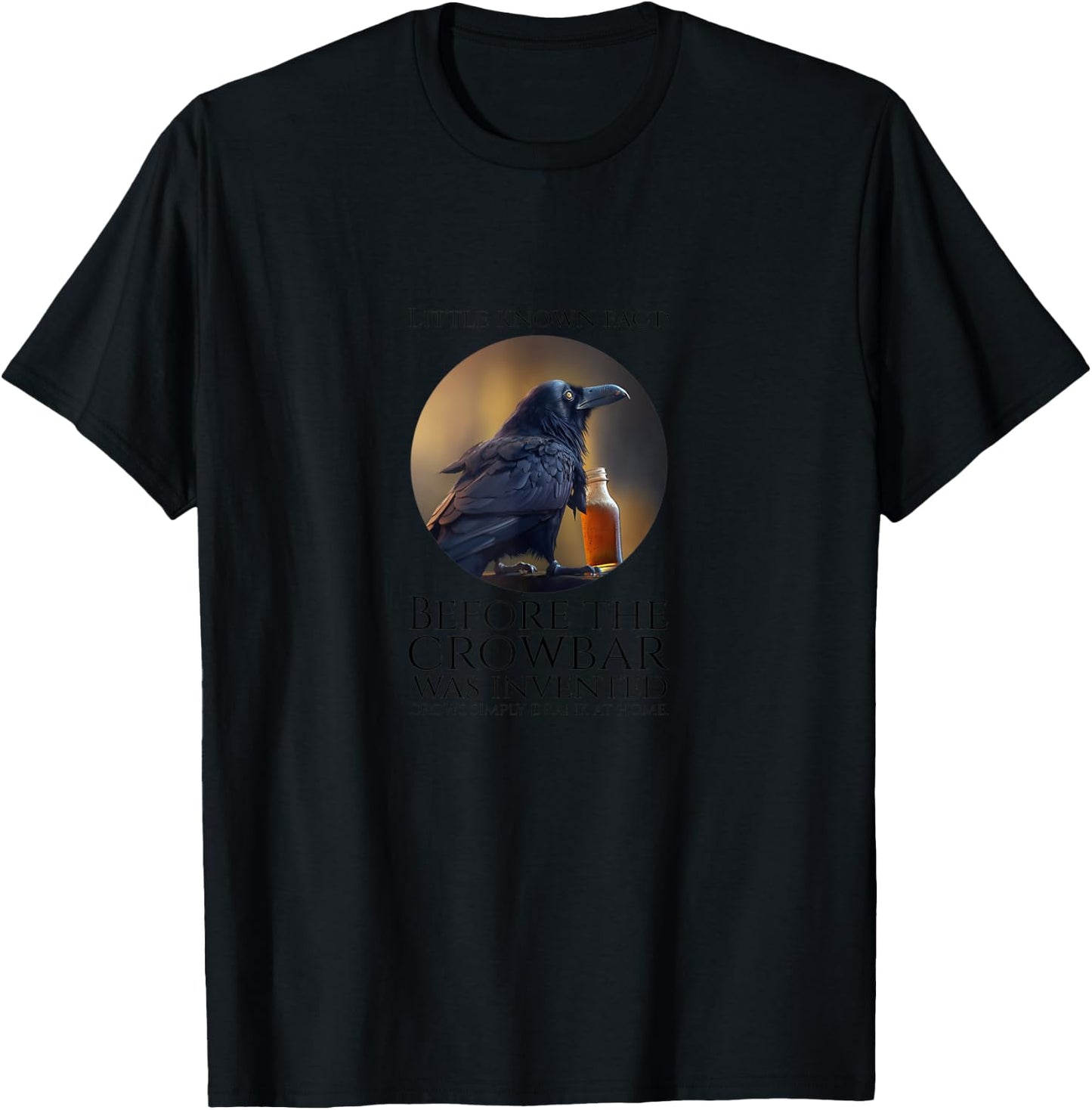 Beer Lover - Crowbar - Funny Beer Drinking Crow Meme T-Shirt - T-Shirt | Black