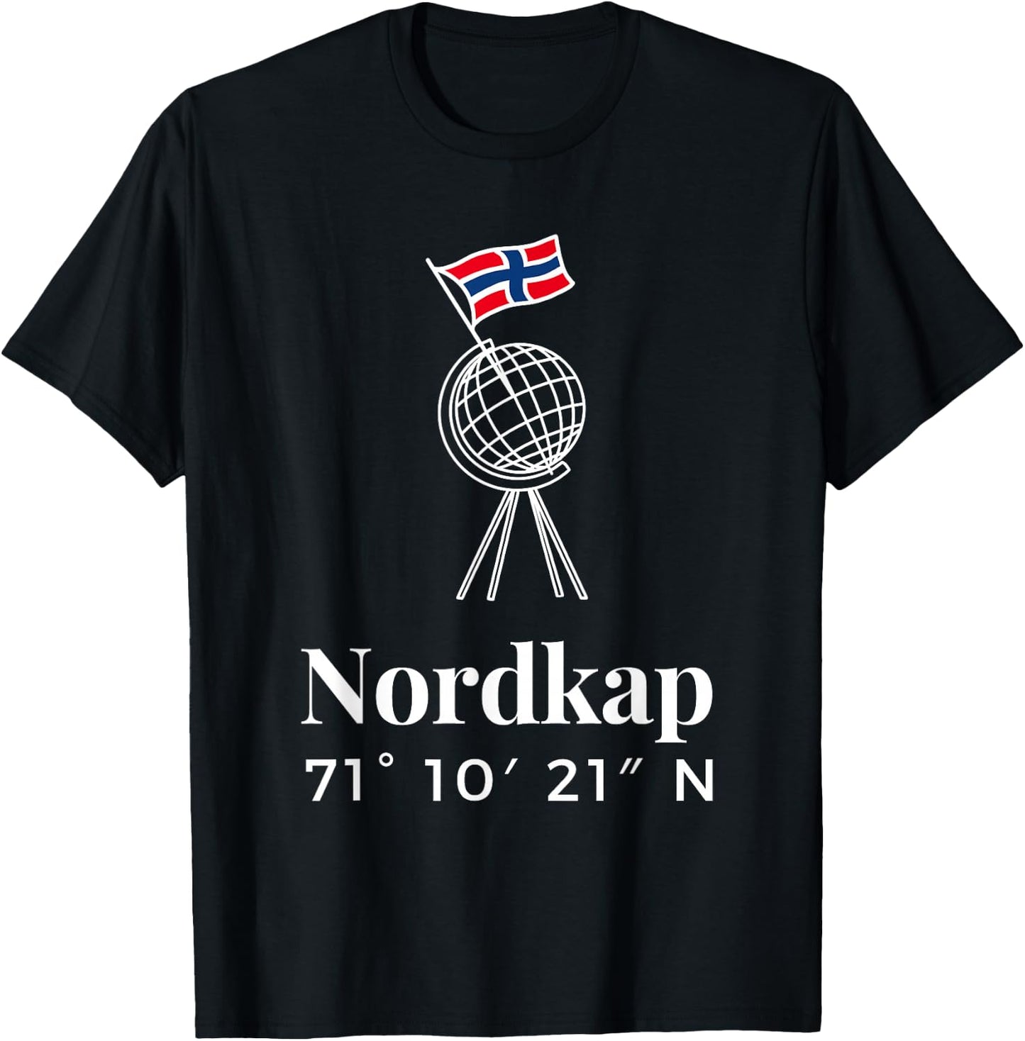 Nordkap Coordinates , black T-Shirt - T-Shirt | Black