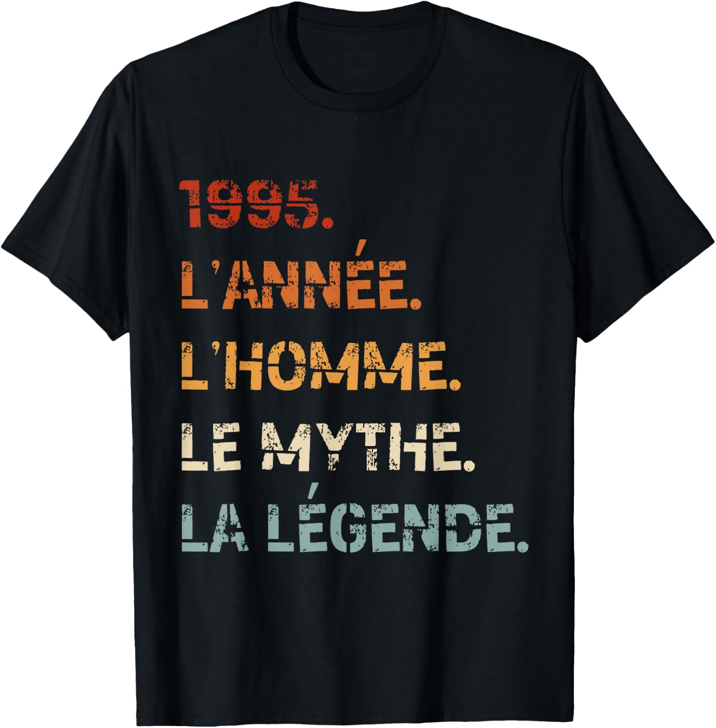 1995 Year Man Myth Legend Birthday Vintage 1995 , Black, S T-Shirt - T-Shirt | Black